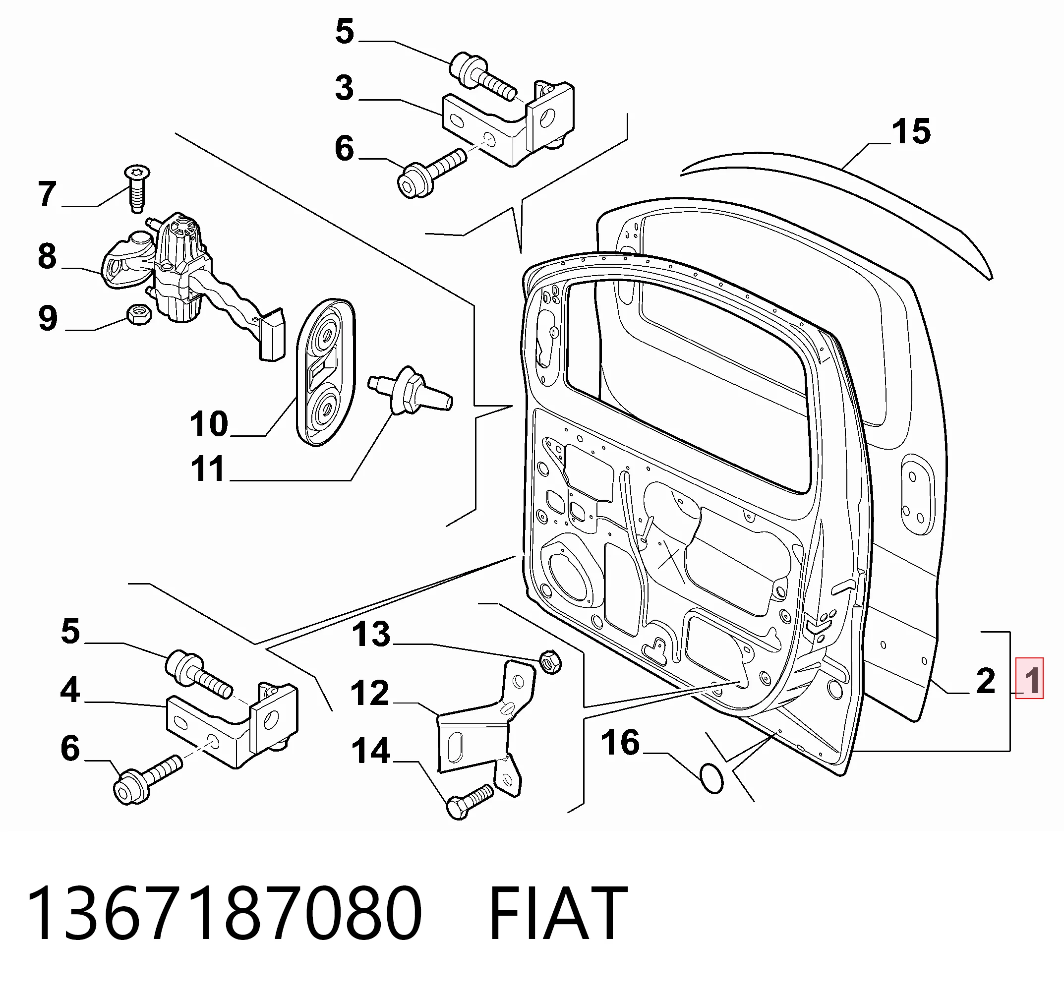 Передняя левая дверь Peugeot Bipper фургон (225L) (2007 - 2026) цена, от 118.91 USD