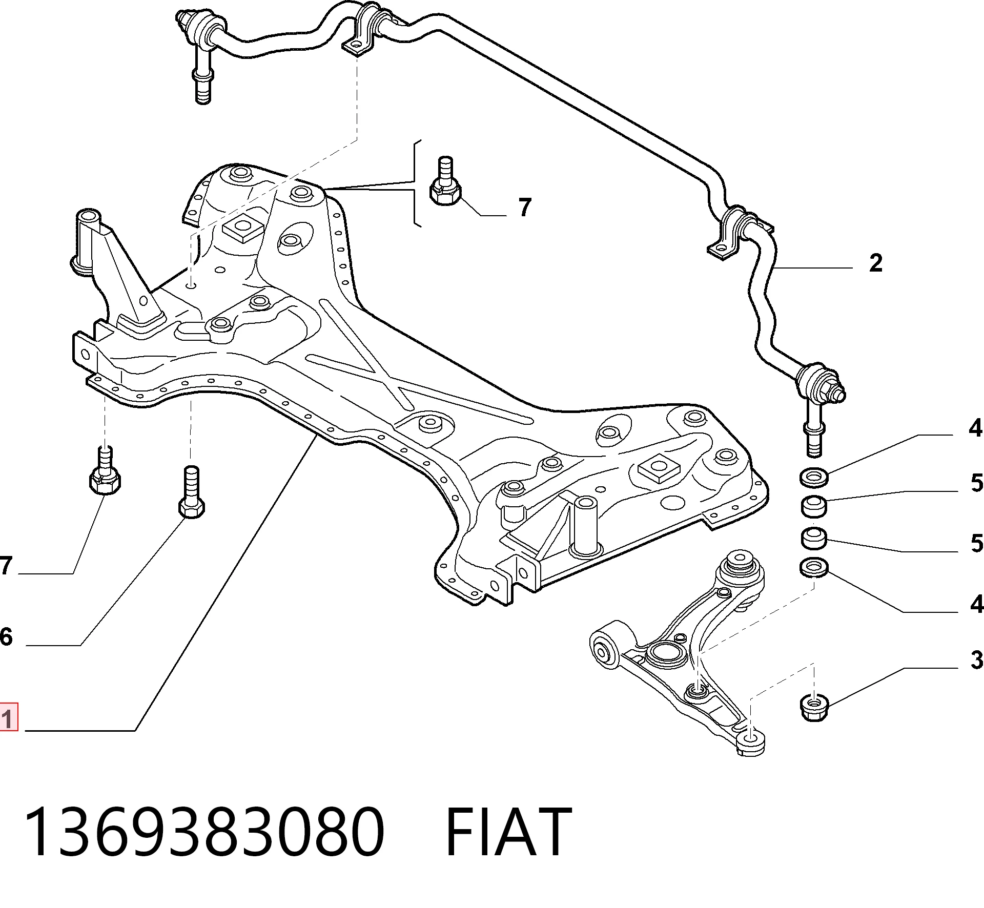Подрамник передней подвески на Fiat Ducato III 250