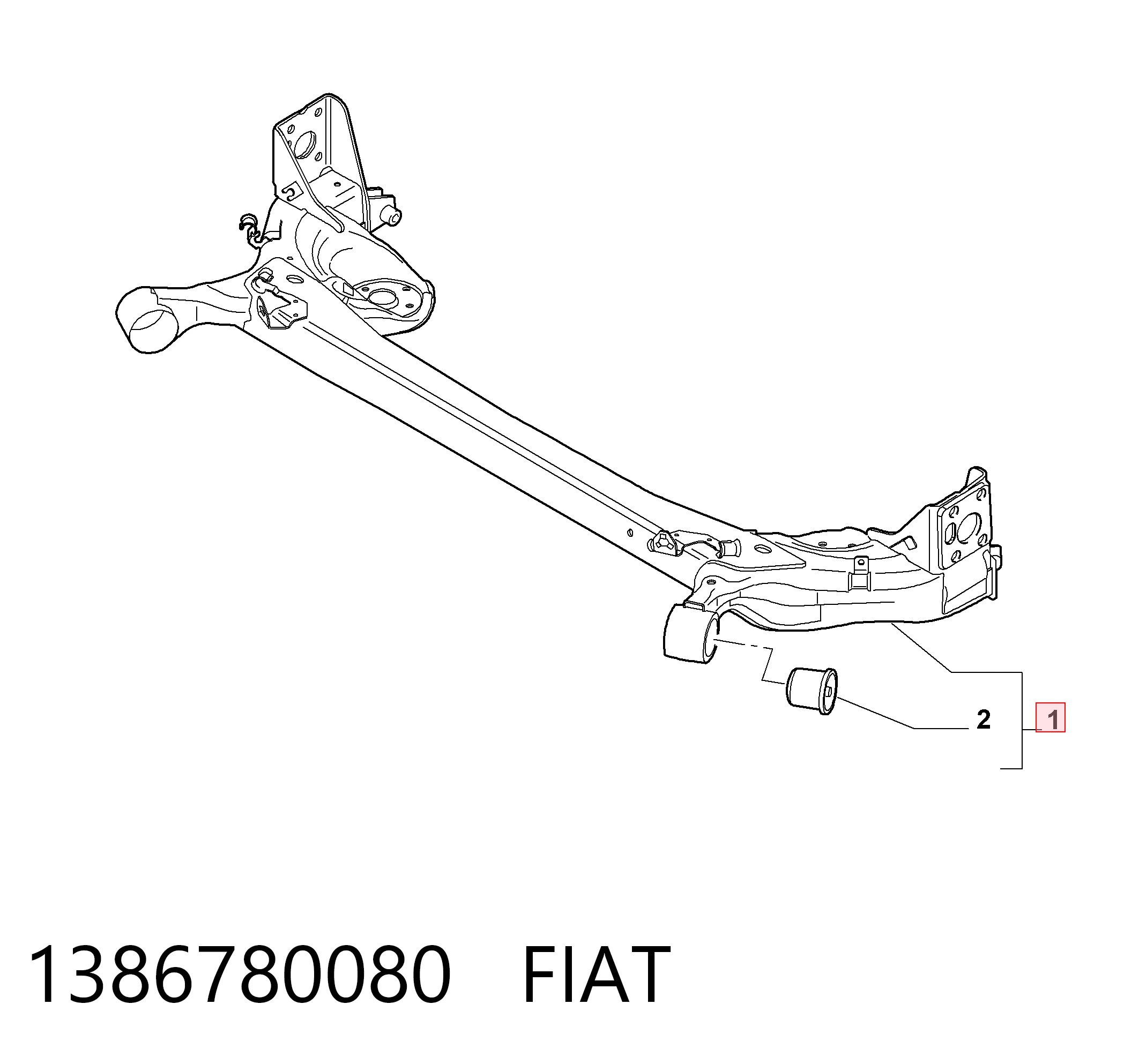 Подрамник задней подвески на Fiat Qubo  225