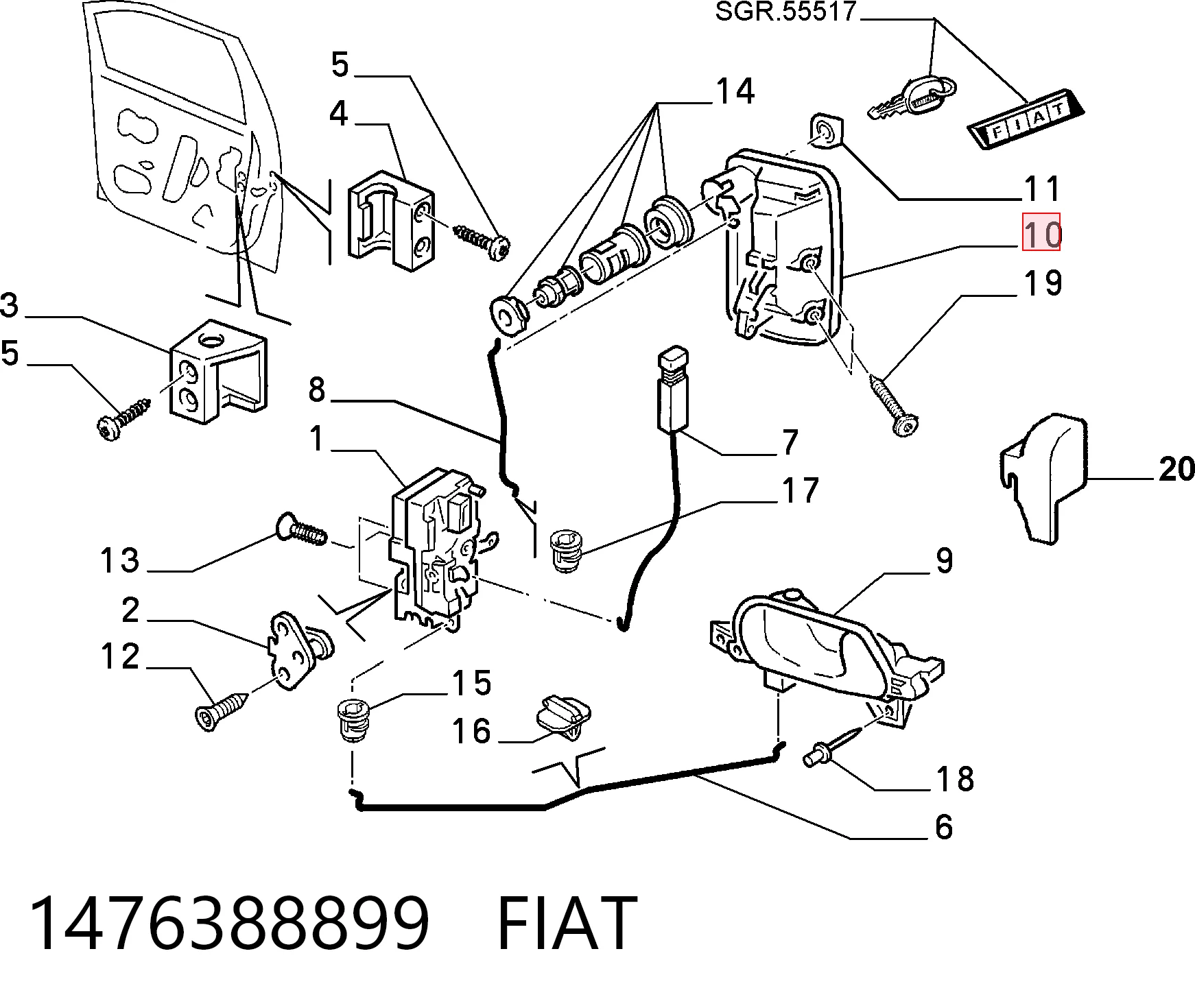 Ручка двери передней наружная левая Magneti Marelli MMS0058