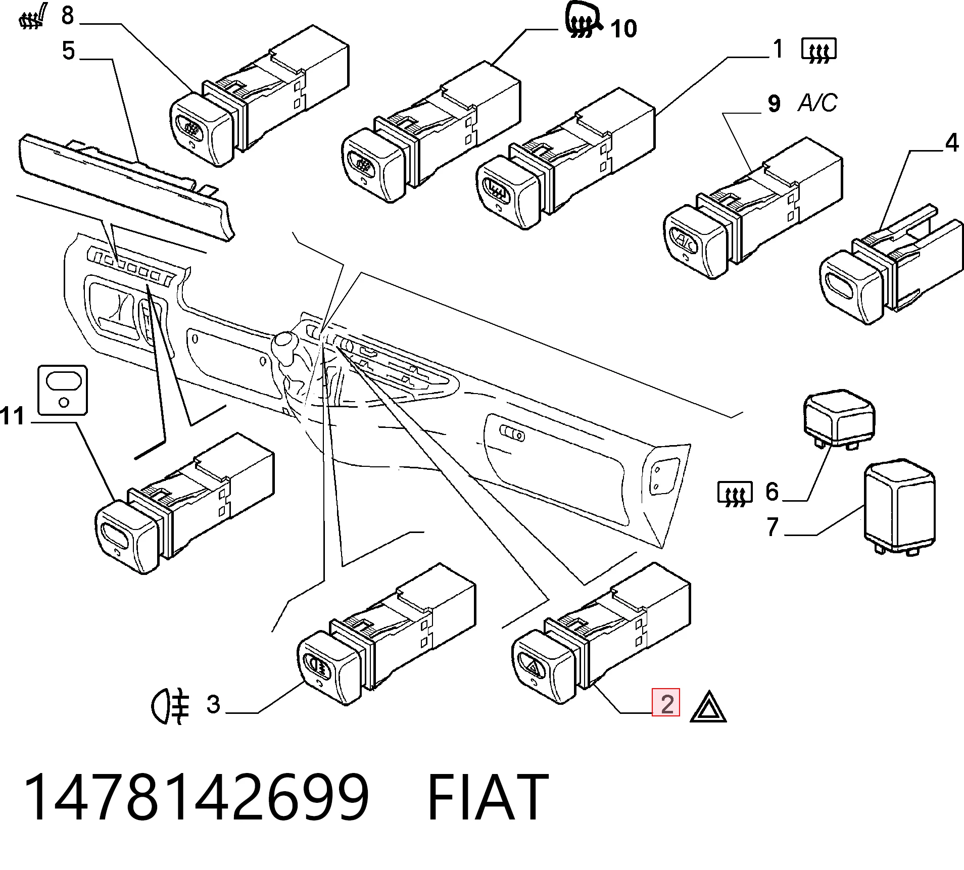 1478142080 Chrysler Аварийная кнопка
