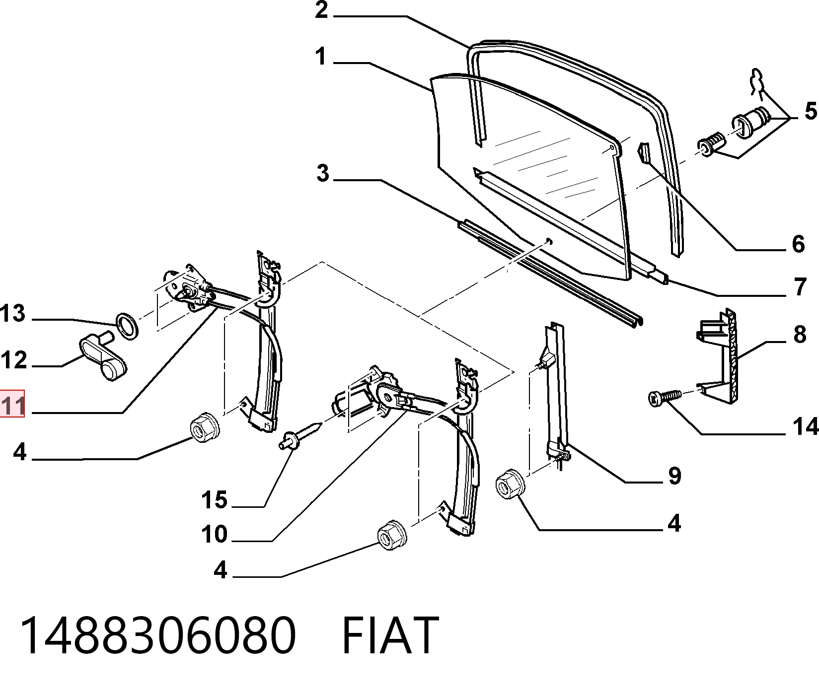 Стеклоподъемник передней правой двери Fiat Scudo COMBINATO универсал (220P) (1996 - 2006) цена, от 10.05 USD