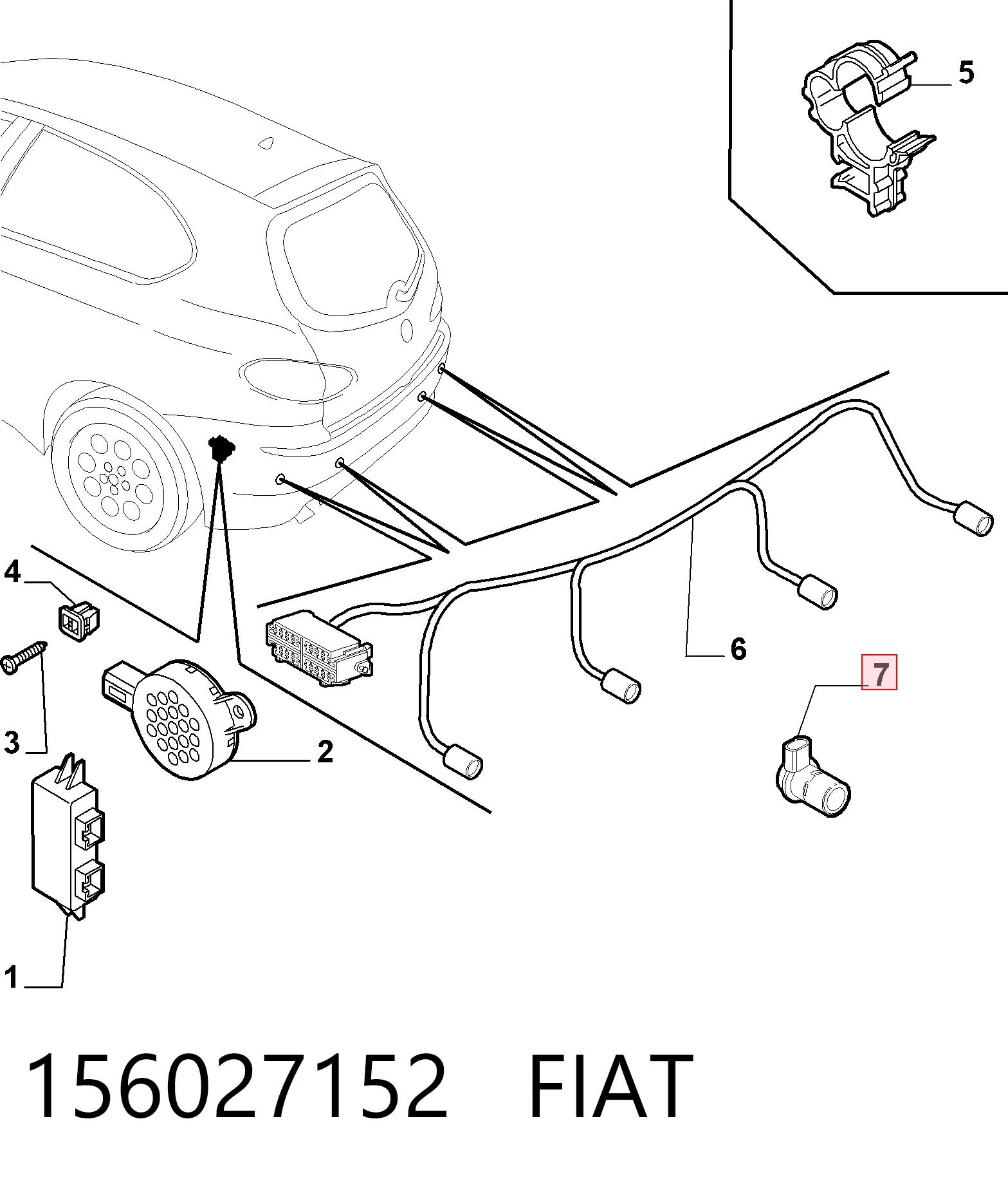 156027152 Fiat/Alfa/Lancia Задние парктроники