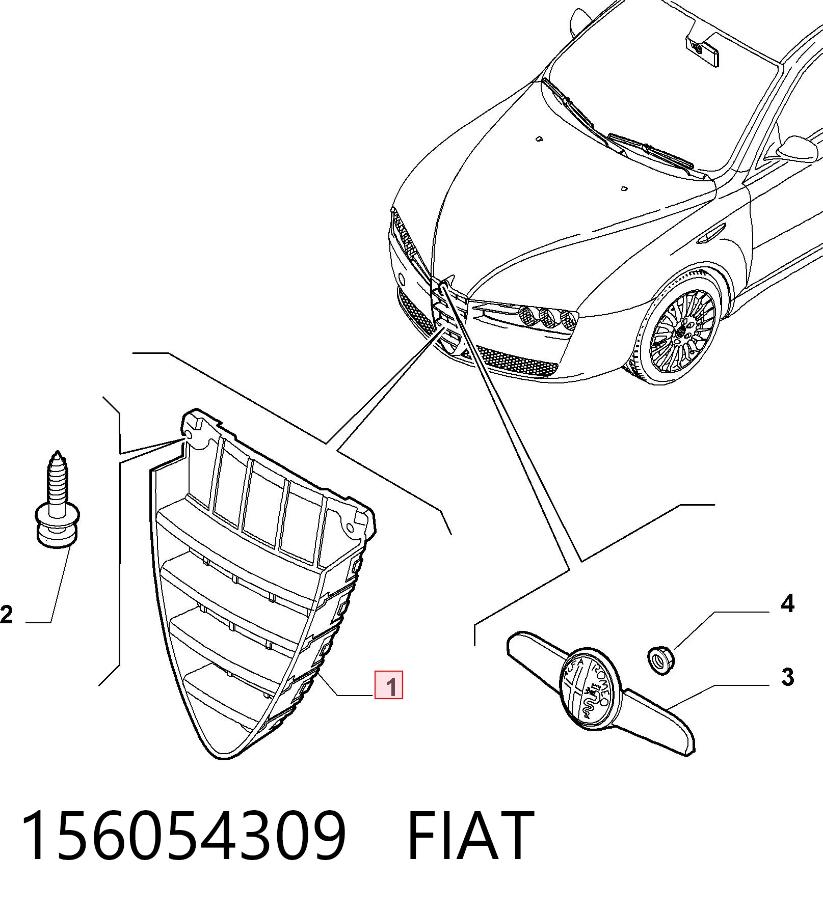 Облицовка радиатора Alfa Romeo 159 седан (939) (2005 - 2011) цена, от 86.26 USD