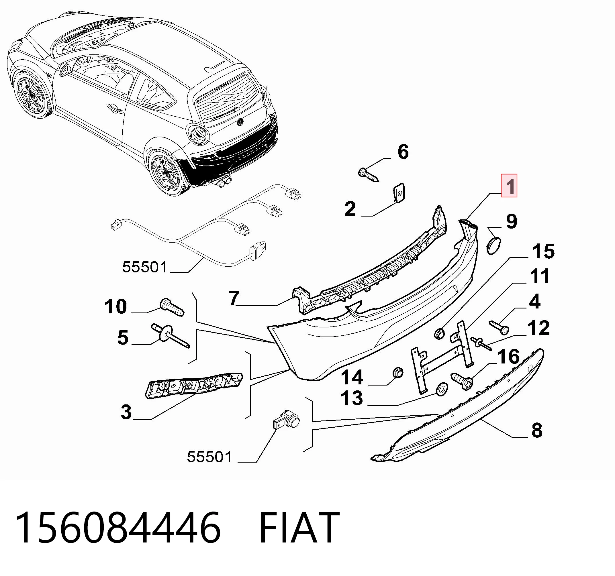 142596 Polcar Задний бампер