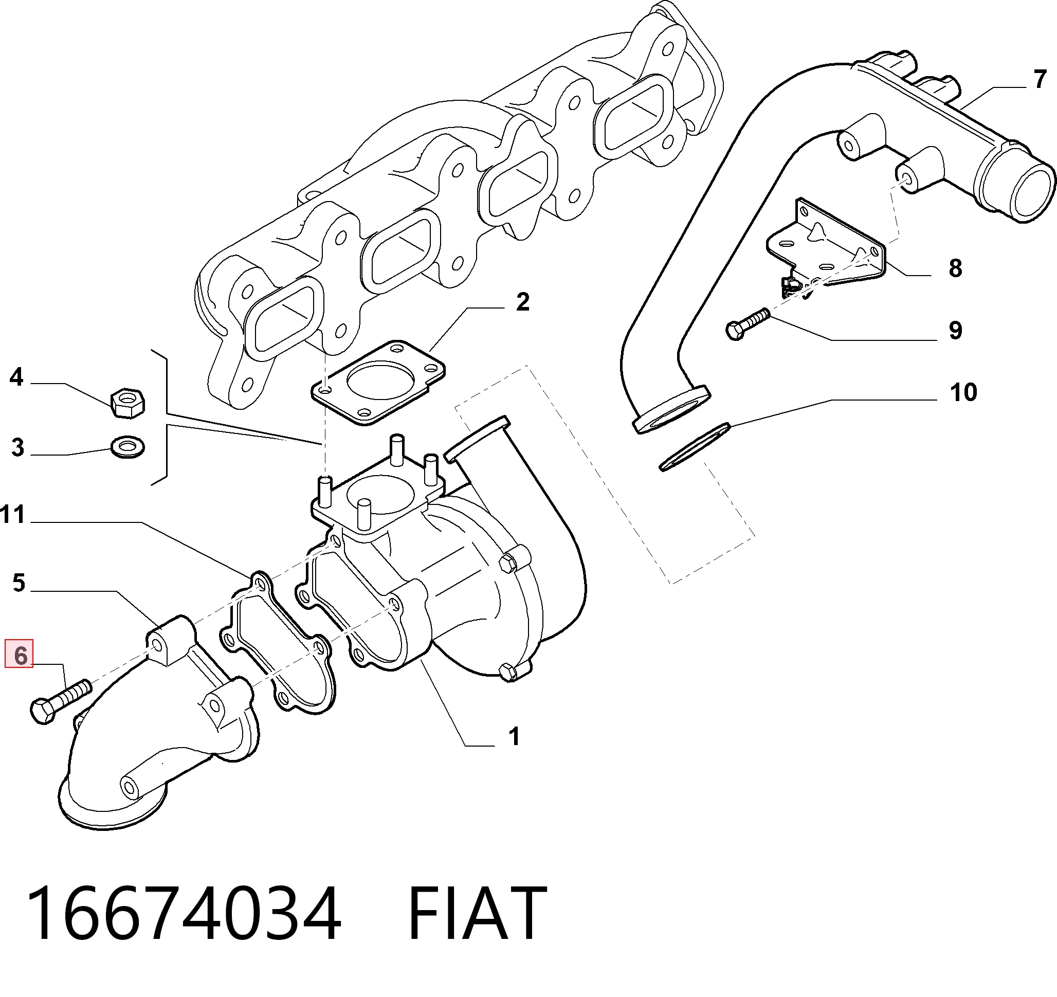 16674034 Iveco Болт выхлопной системы (глушителя)