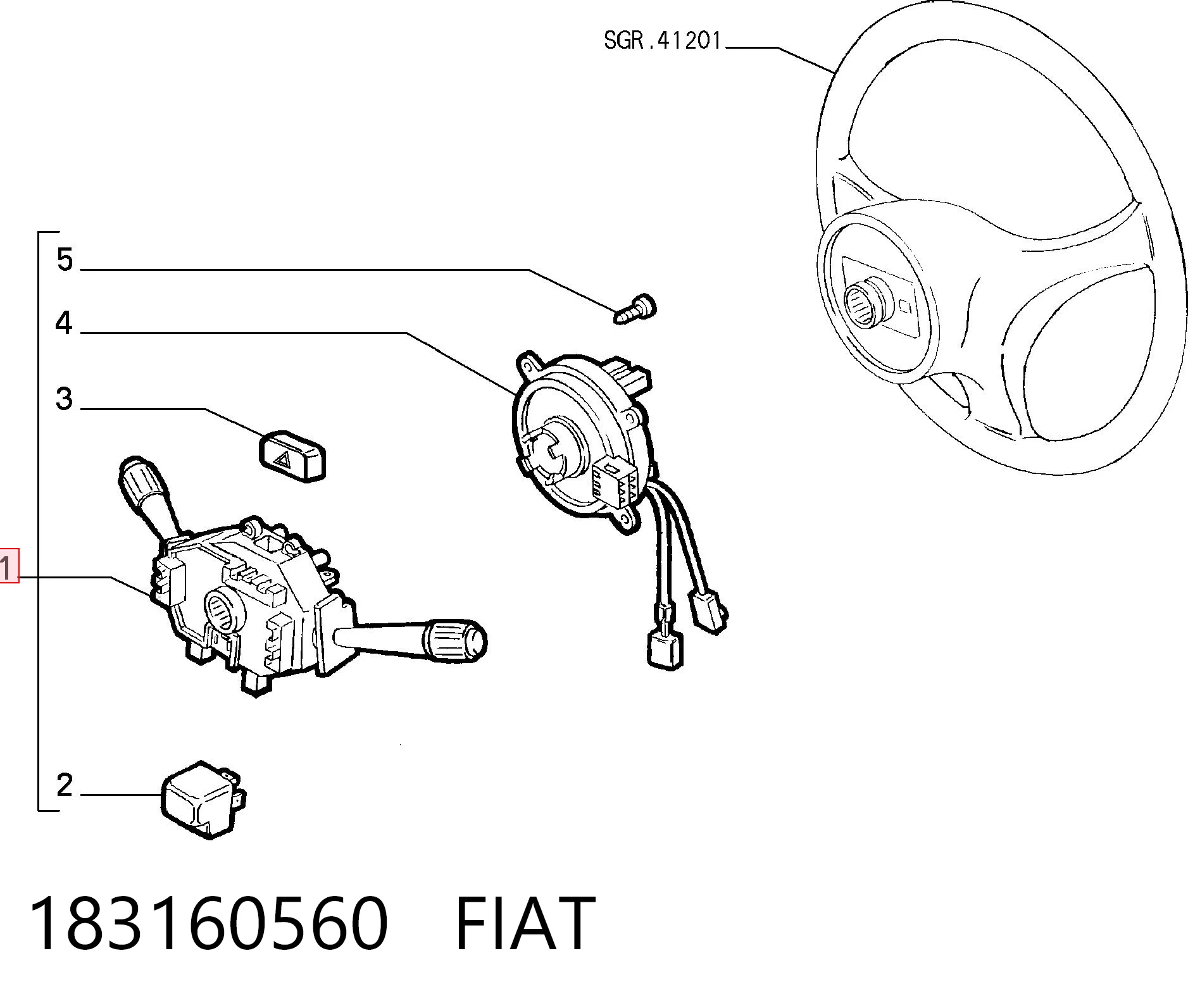  Подрулевой переключатель Fiat Punto 1