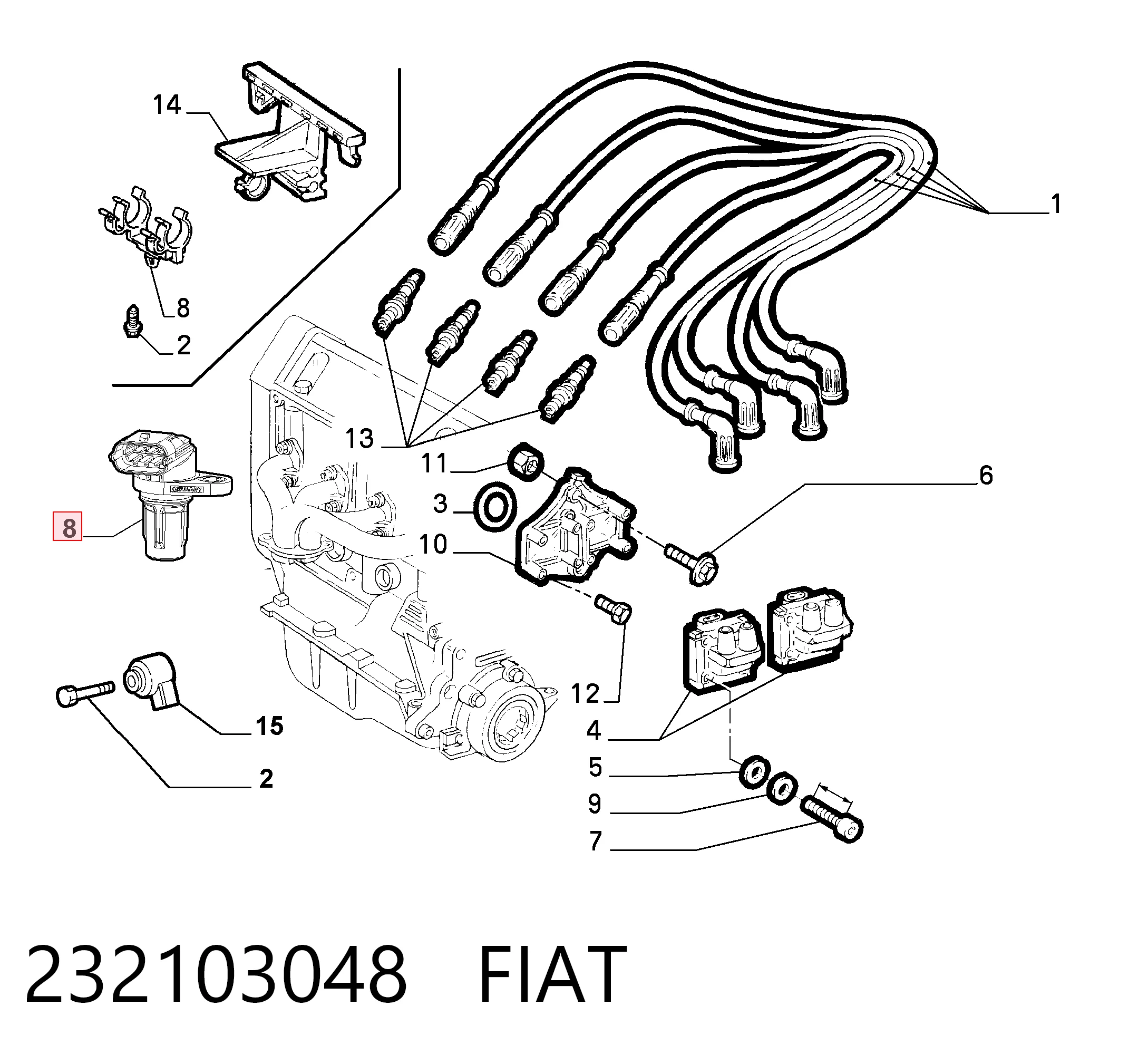 232103048 Fiat/Alfa/Lancia Датчик распределительного вала