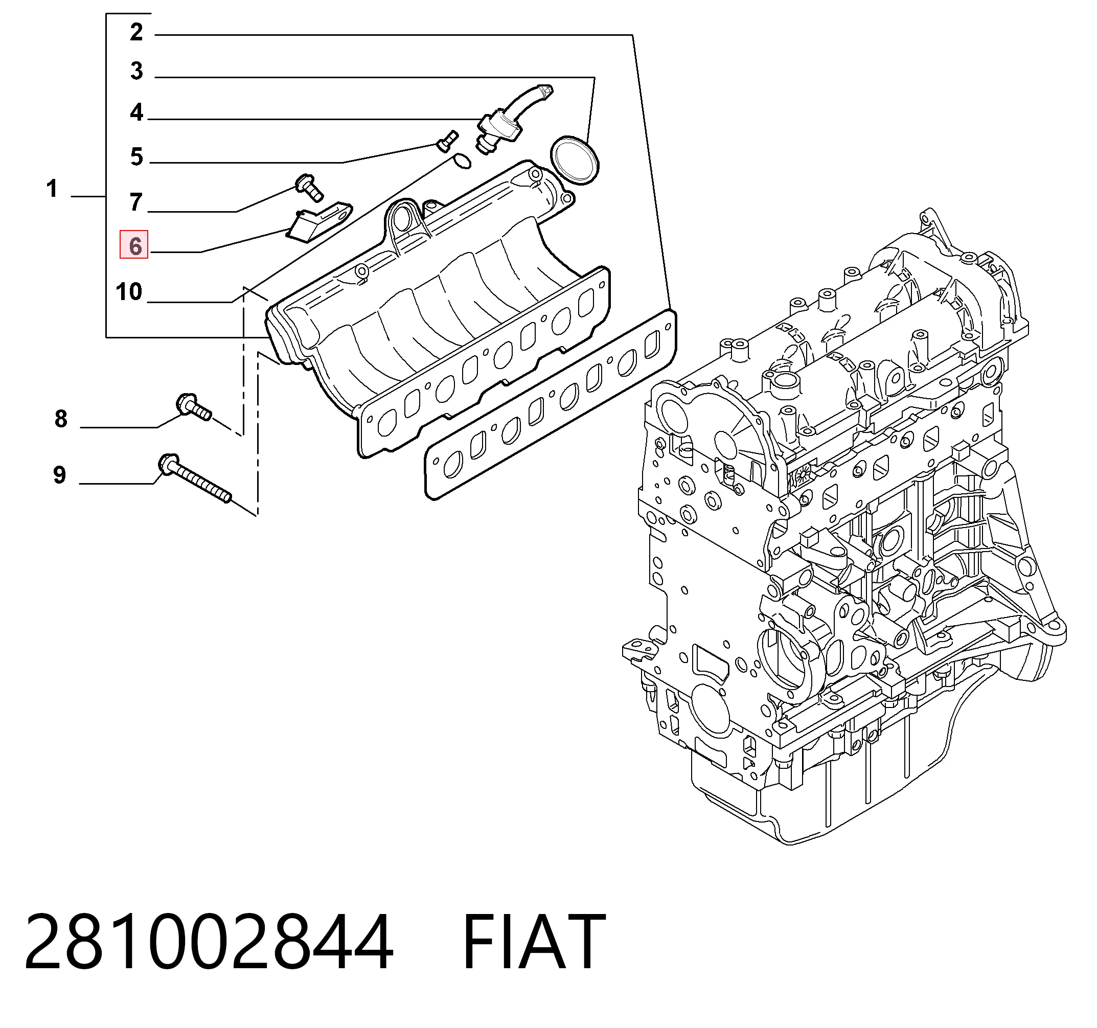 281002844 Fiat/Alfa/Lancia Датчик давления воздуха