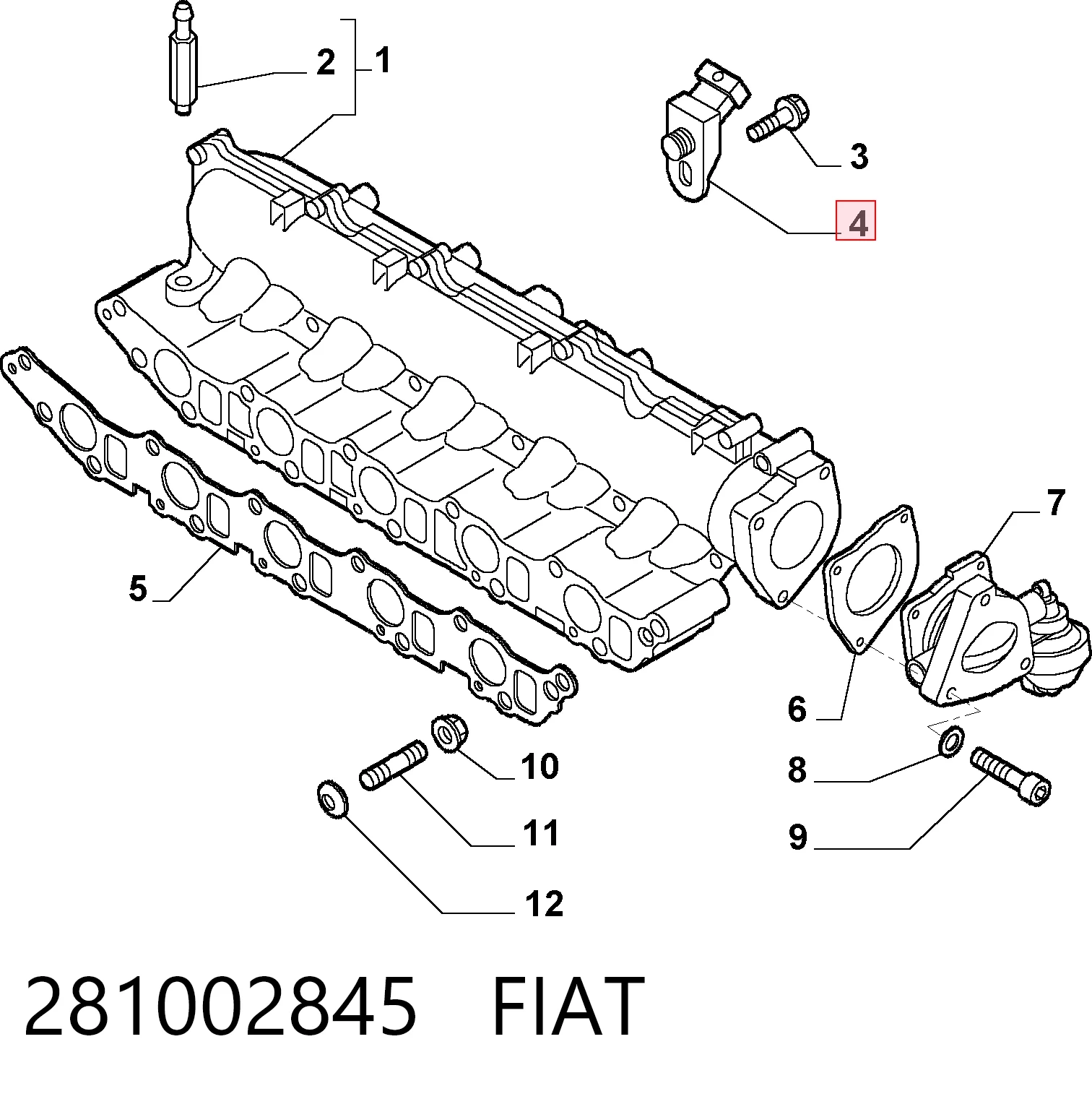 281002845 Fiat/Alfa/Lancia Датчик давления воздуха