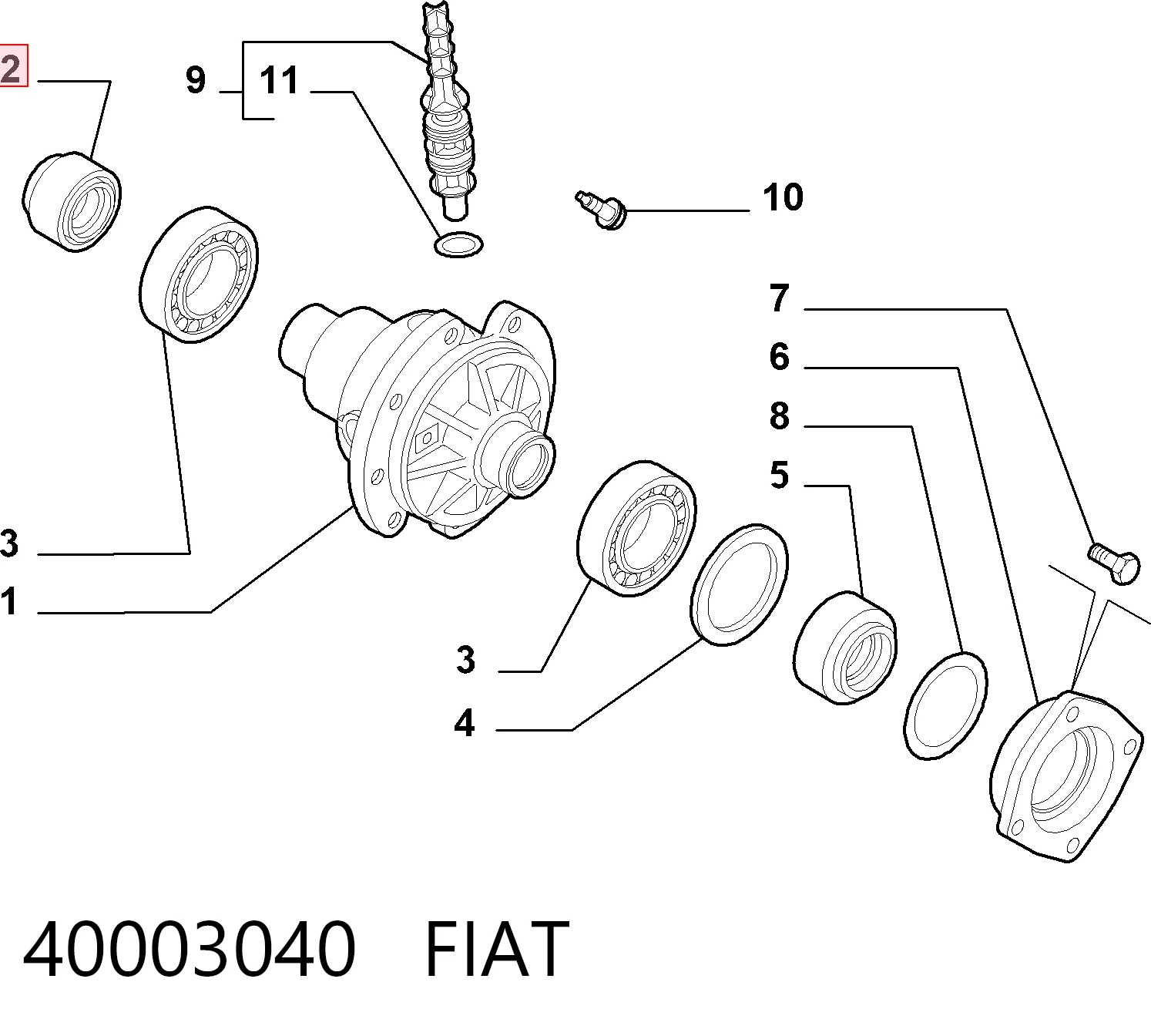 40004760 Chrysler Сальник полуоси переднего моста, правой