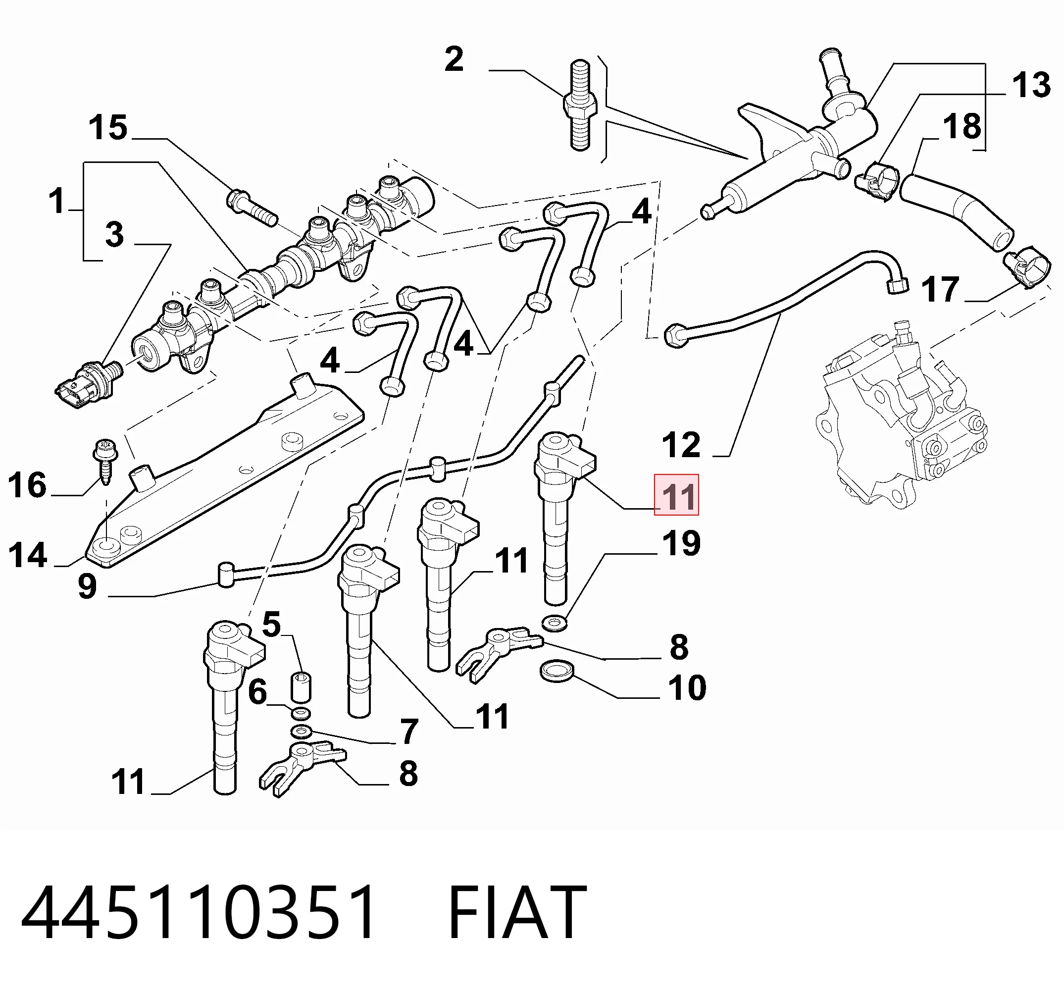 445110351 Fiat/Alfa/Lancia Топливные форсунки
