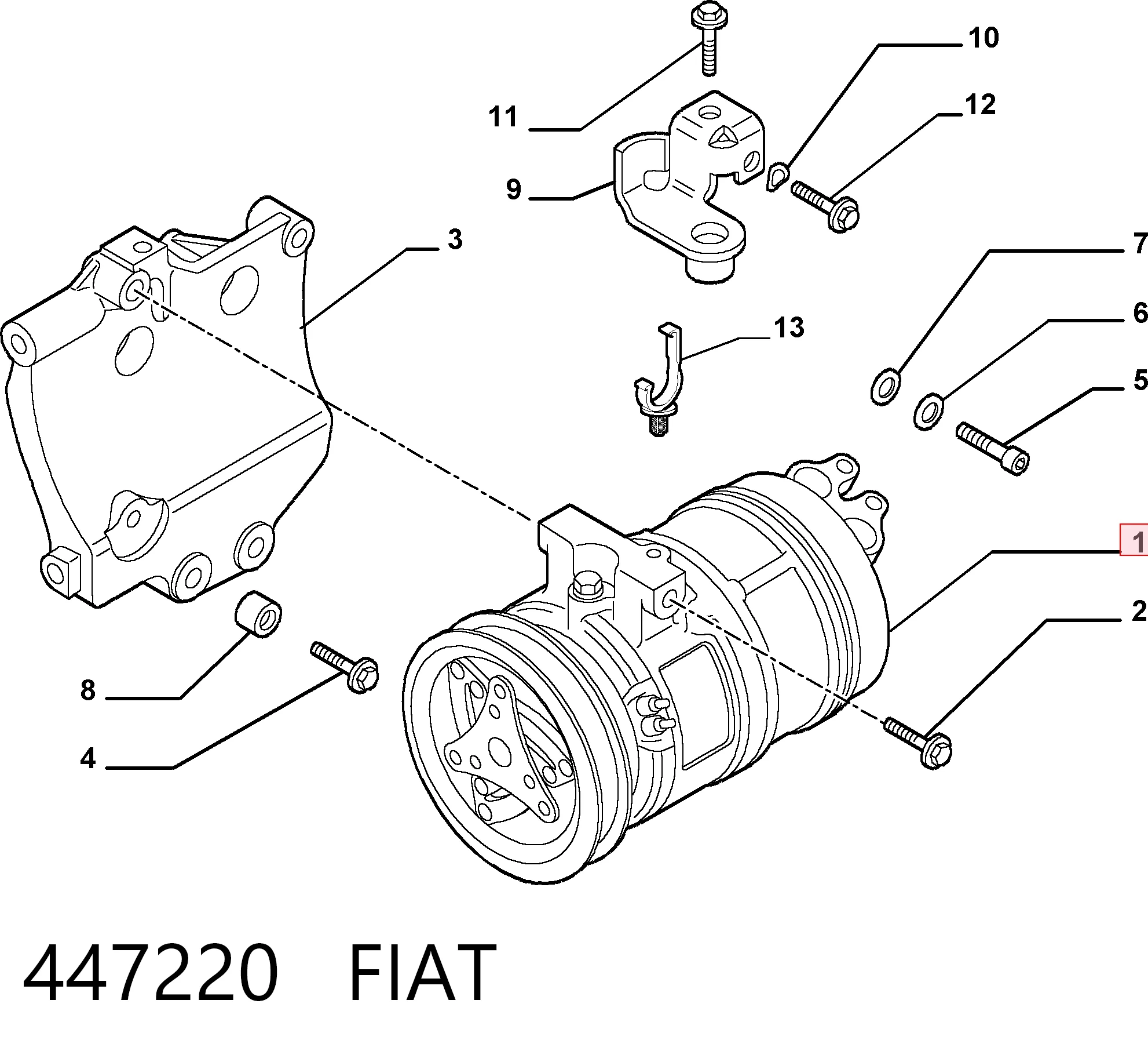 447220 Fiat/Alfa/Lancia Компрессор хладагента