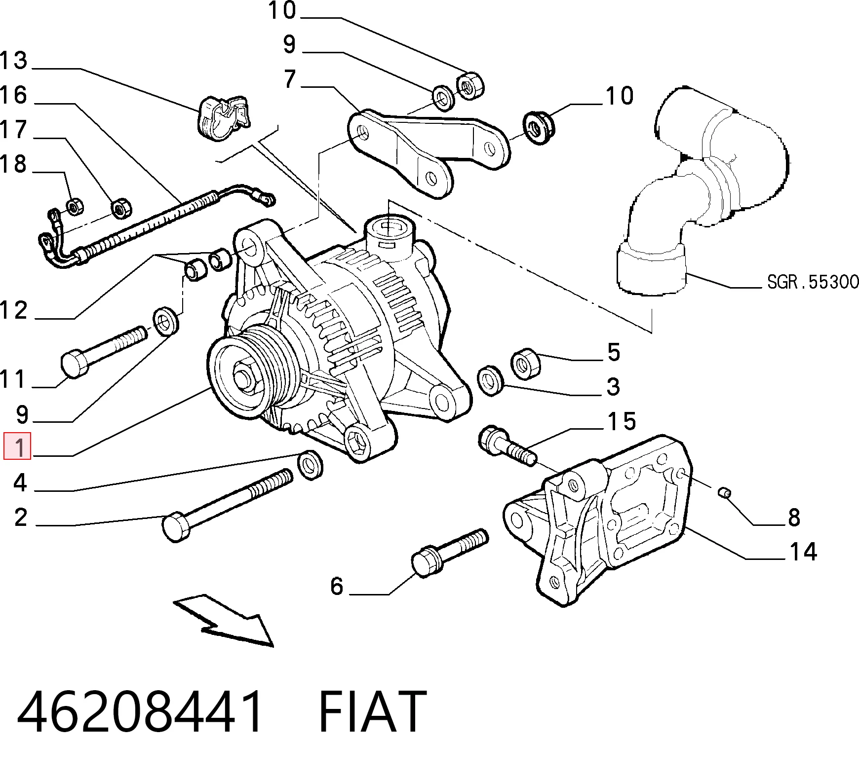 46208441 Fiat/Alfa/Lancia Генератор автомобильный