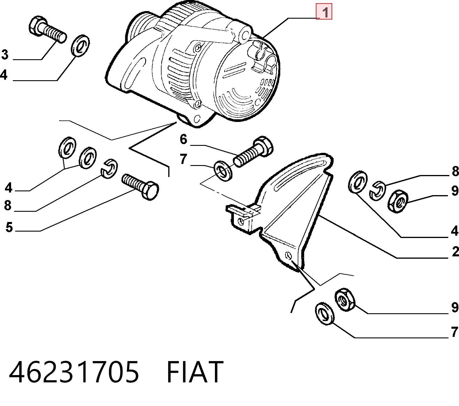 46231705 Fiat/Alfa/Lancia Генератор автомобильный