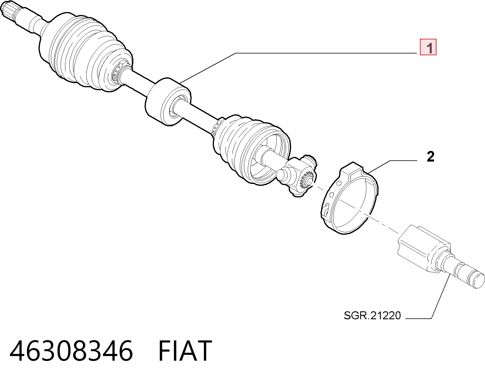 FI8058 Veka Полуось передняя, правая