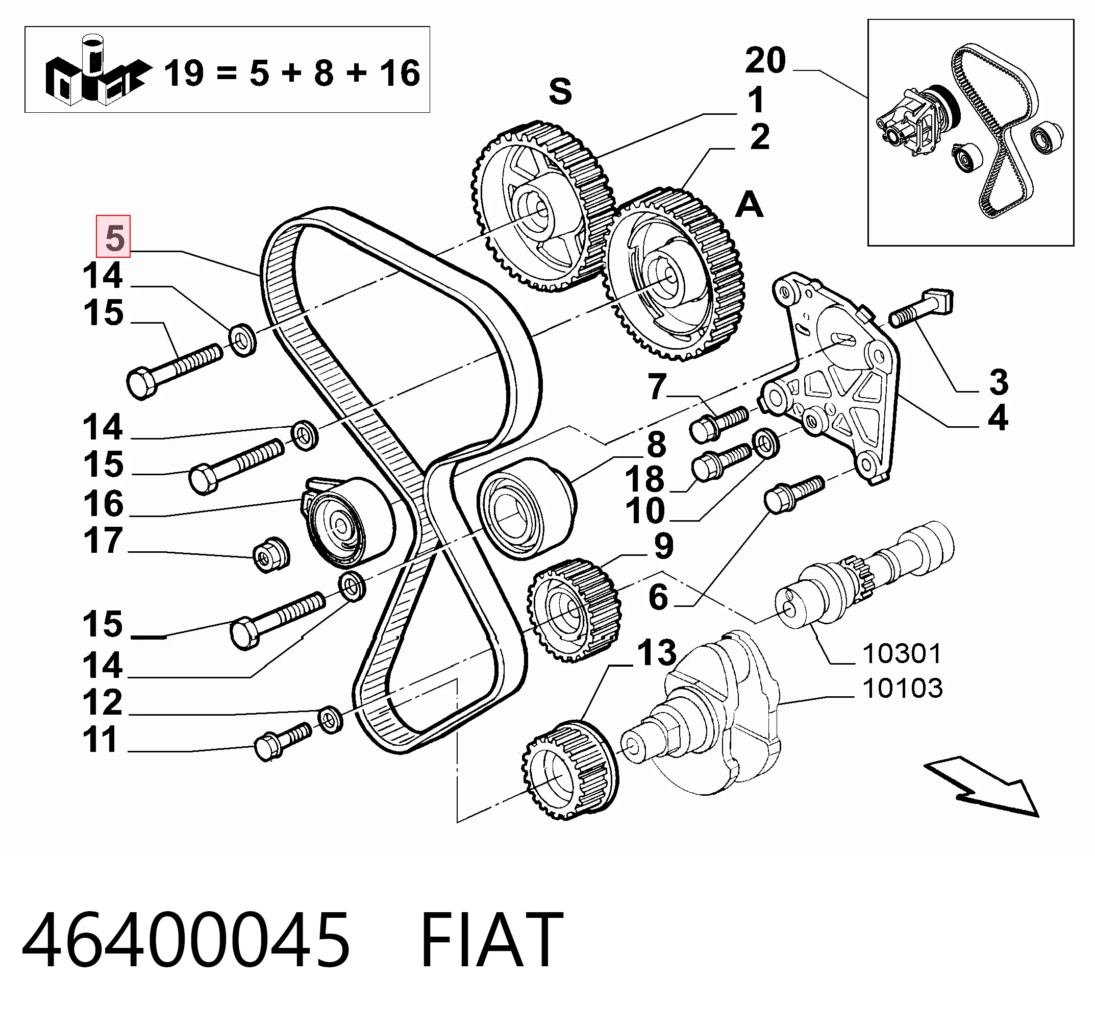 Зубчатый ремень Fiat Doblo I фургон (223) (2001 - 2010) цена, от 18.64 USD