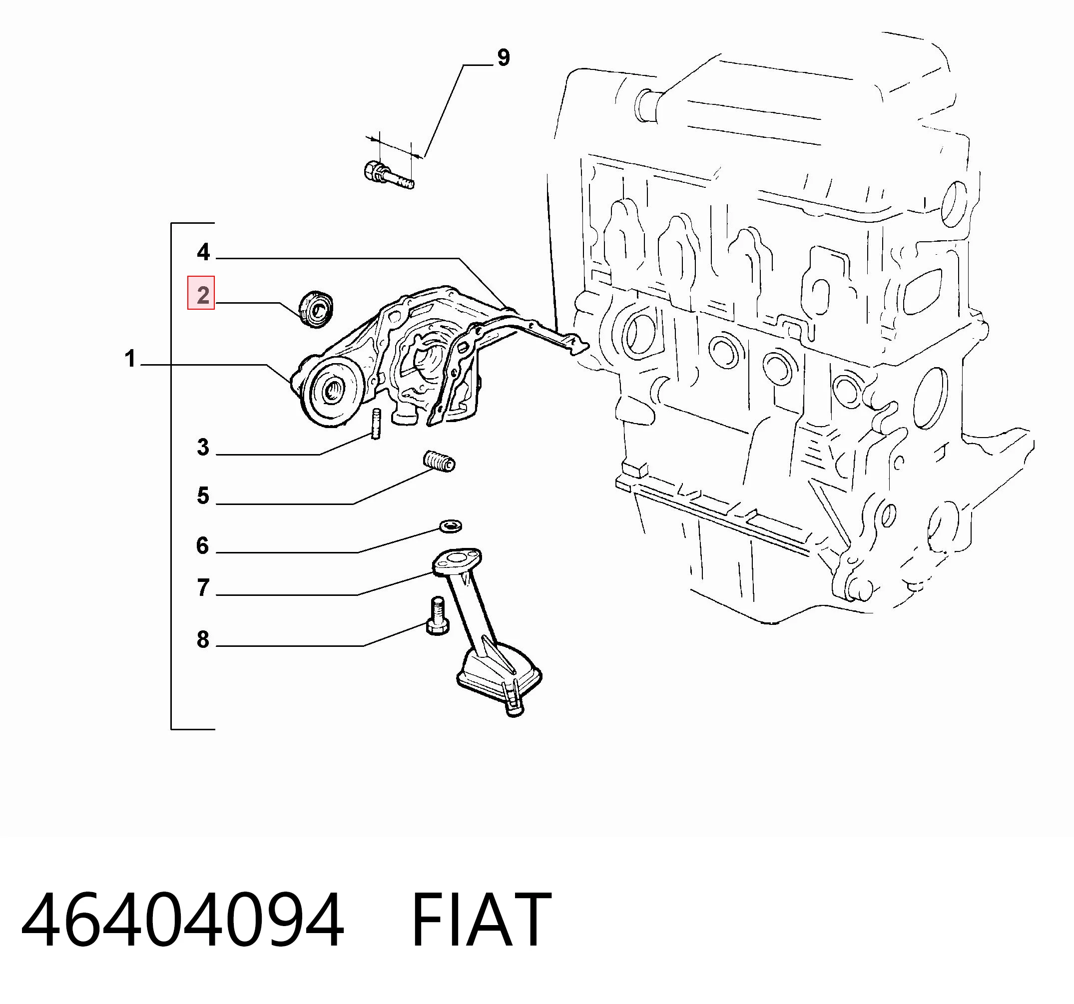 Купить 46404094 Chrysler Передний сальник коленвала