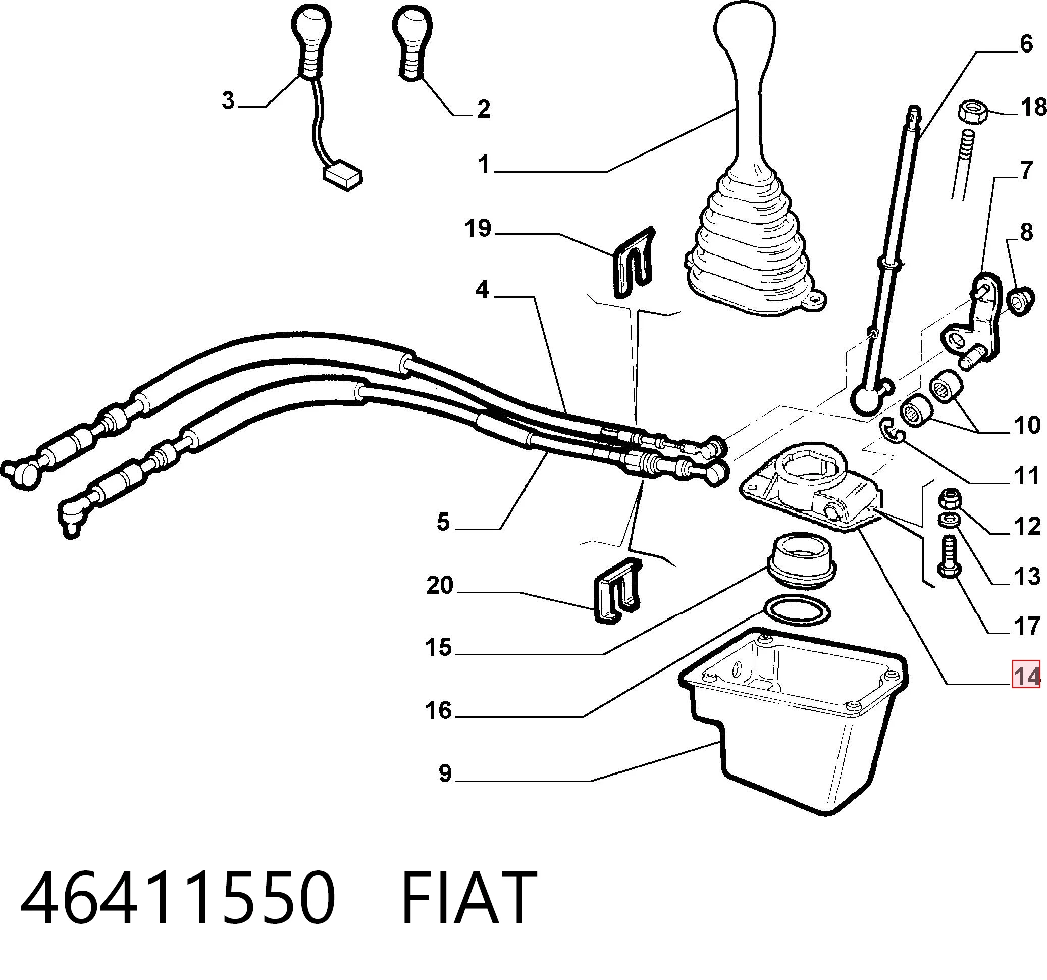 46411550 Fiat/Alfa/Lancia Ремкомплект рычага