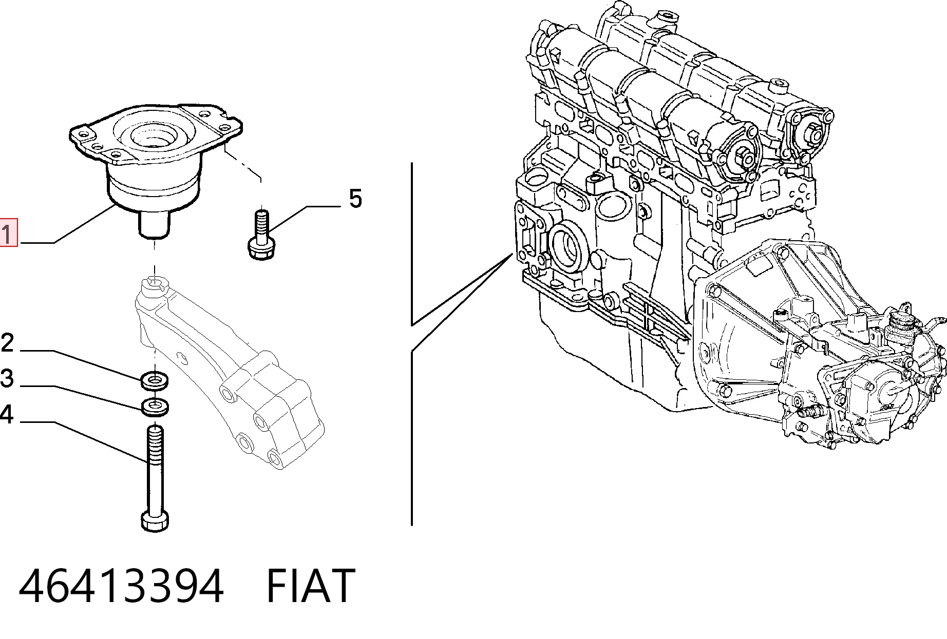 Подушка двигателя Fiat Marea универсал (185) (1996 - 2007) цена, от 34.36 USD