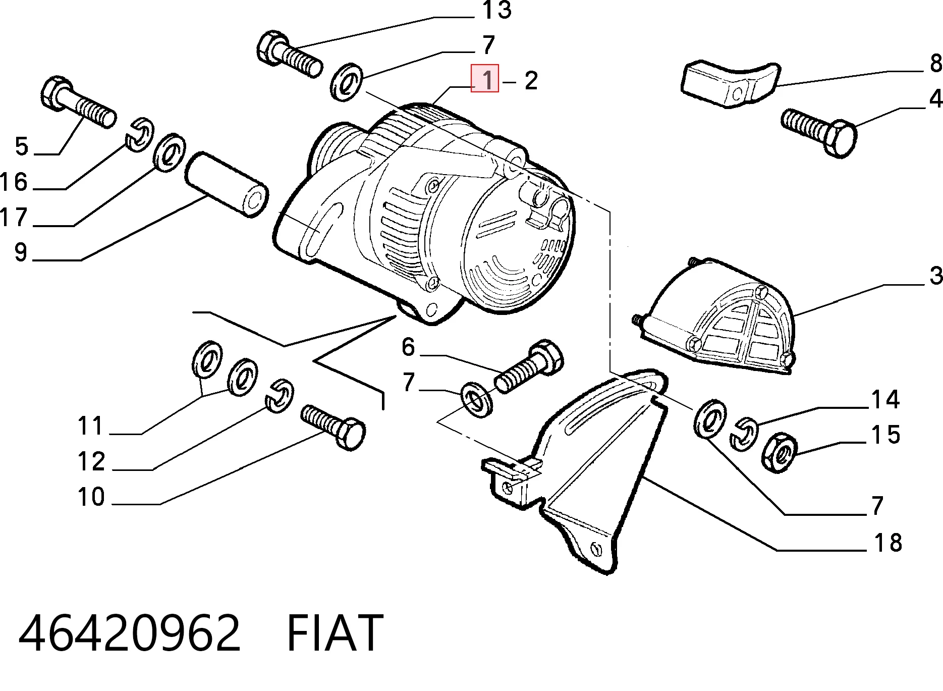 46420962 Fiat/Alfa/Lancia Генератор автомобильный