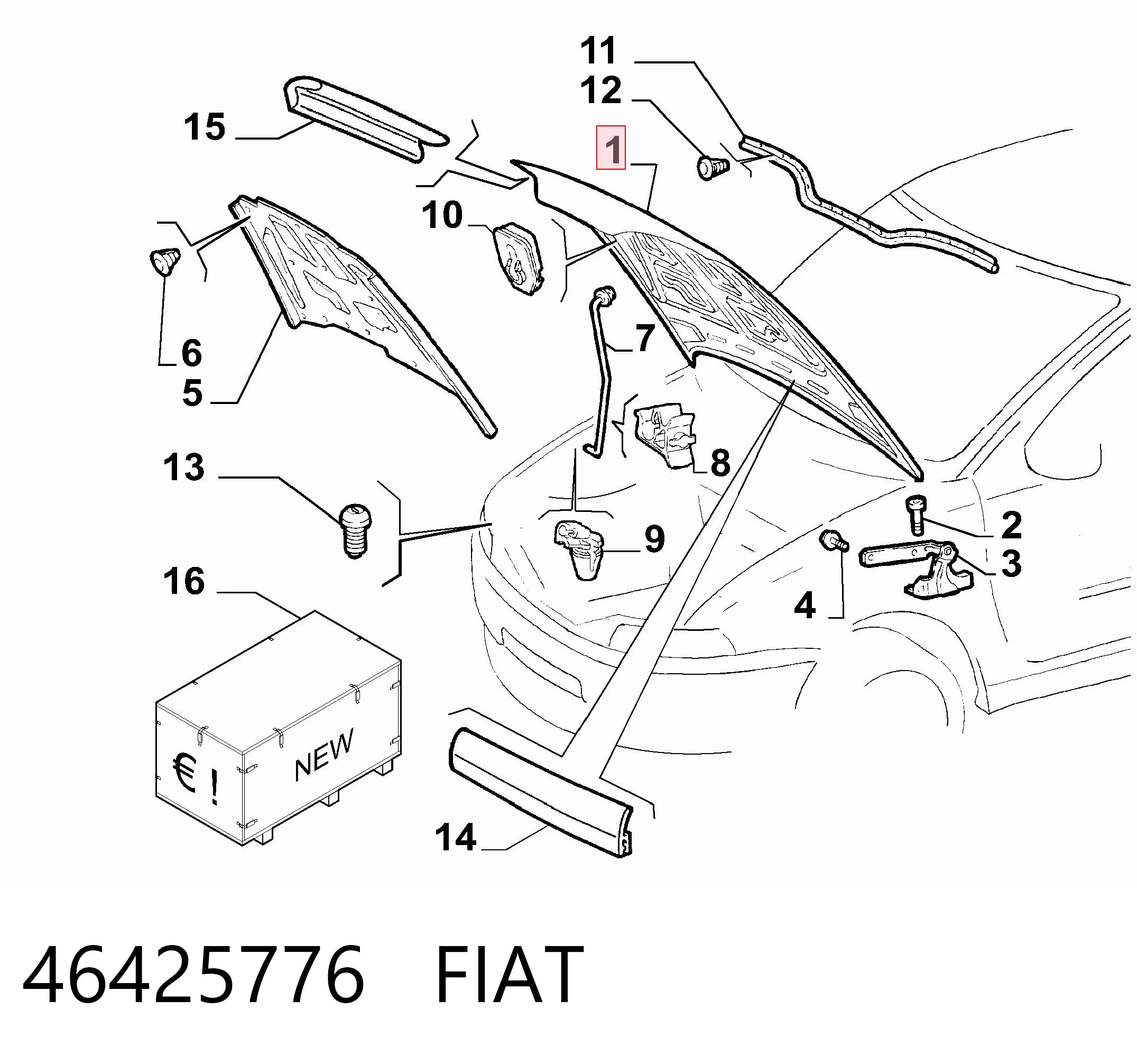 Капот Fiat Punto I хэтчбек (176) (1993 - 1999) цена, от 234.40 USD