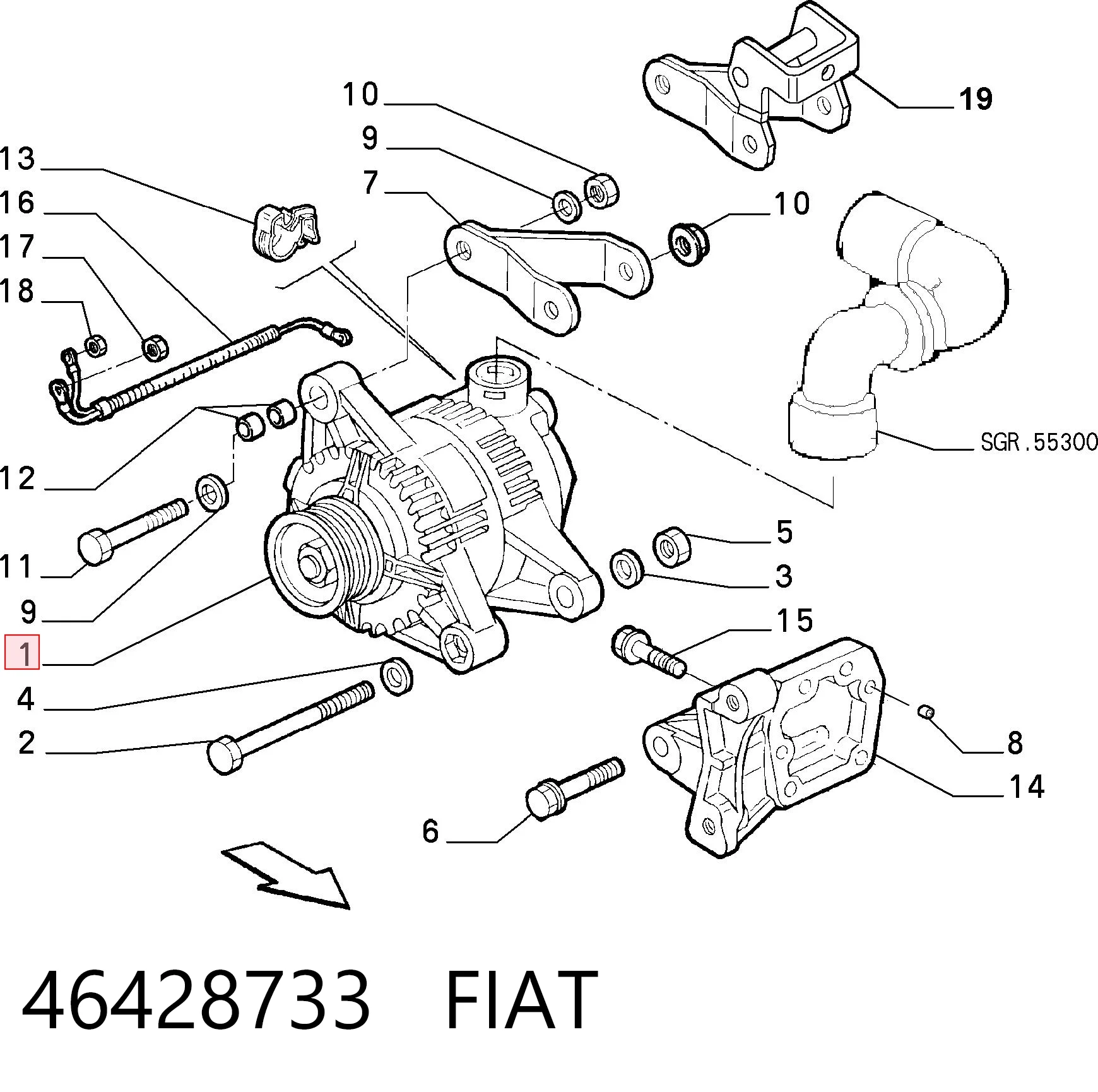 46428733 Fiat/Alfa/Lancia Генератор автомобильный