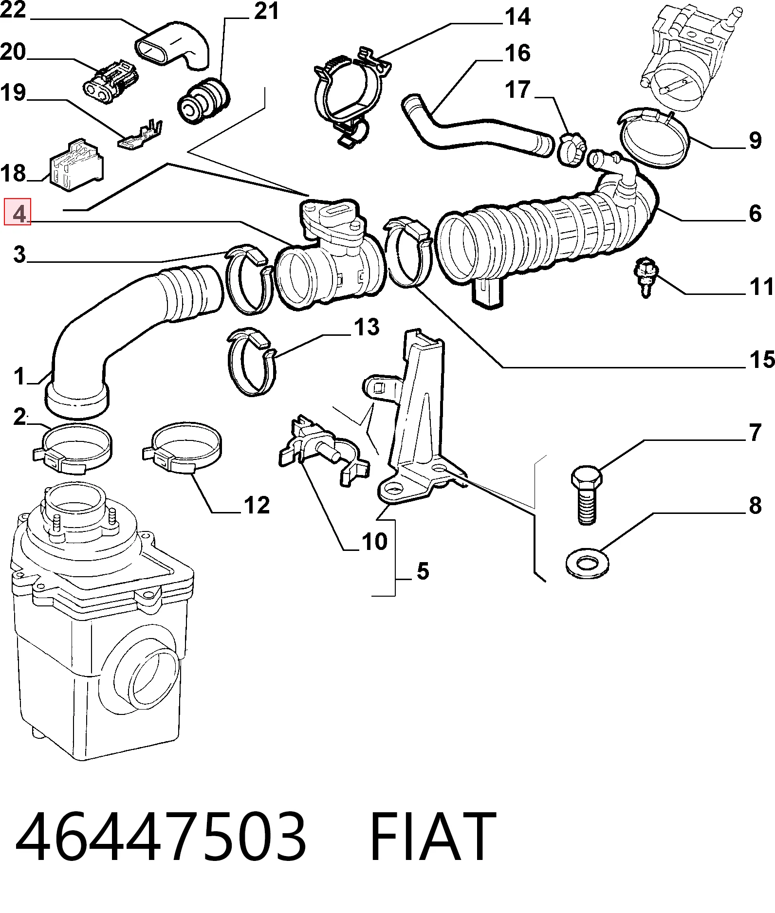 46447503 Fiat/Alfa/Lancia Датчик расхода воздуха