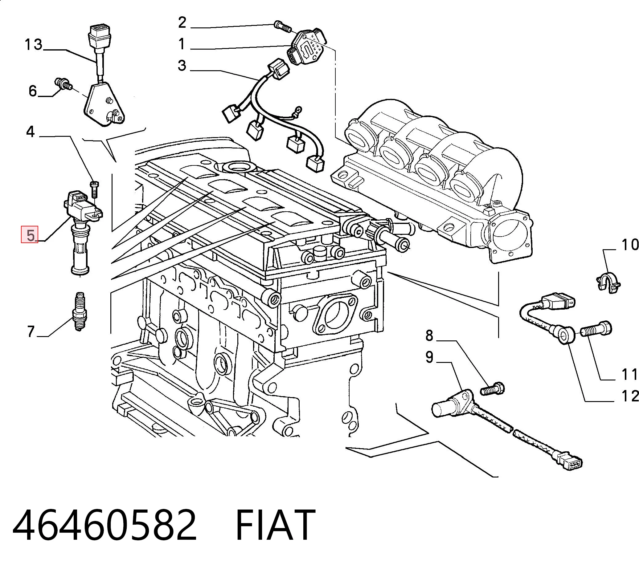 46460582 Fiat/Alfa/Lancia Катушка зажигания