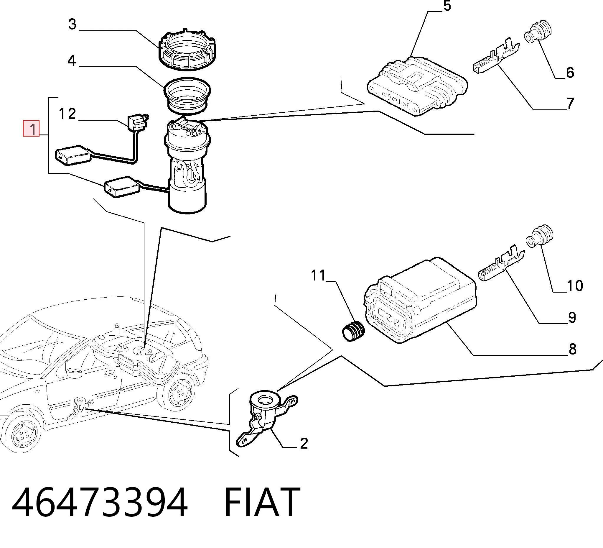 46473394 Fiat/Alfa/Lancia Электробензонасос