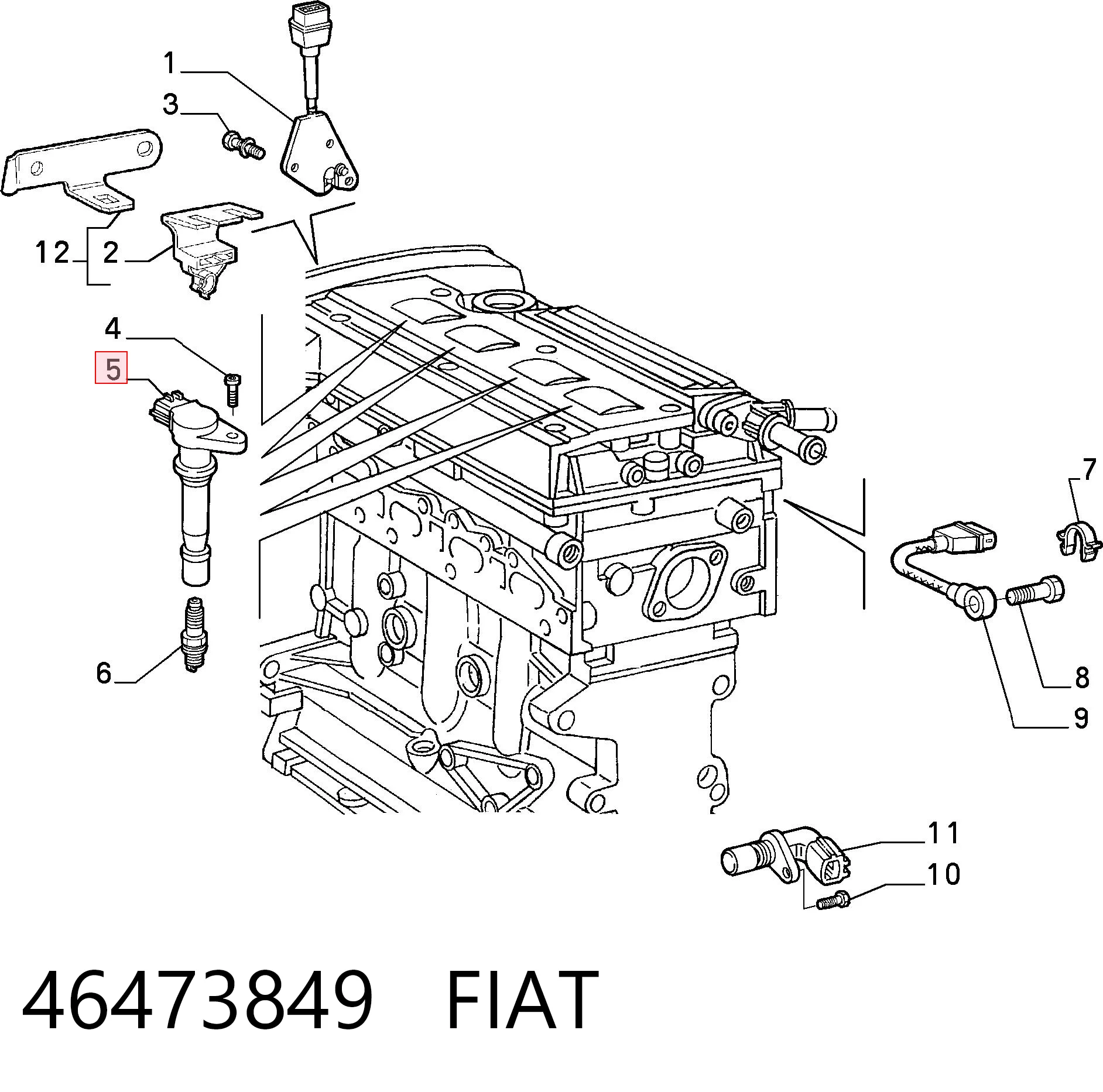 46473849 Fiat/Alfa/Lancia Катушка зажигания
