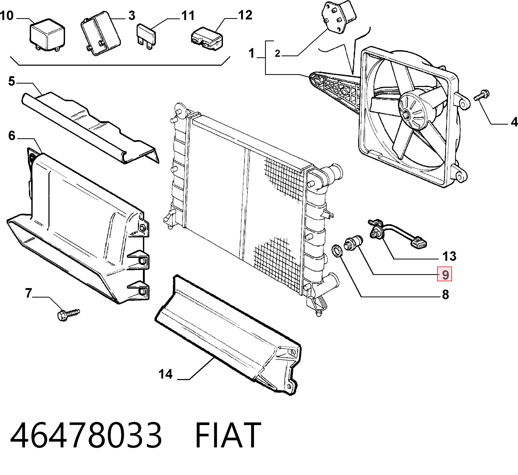 Датчик радиатора на Fiat Tempra  159