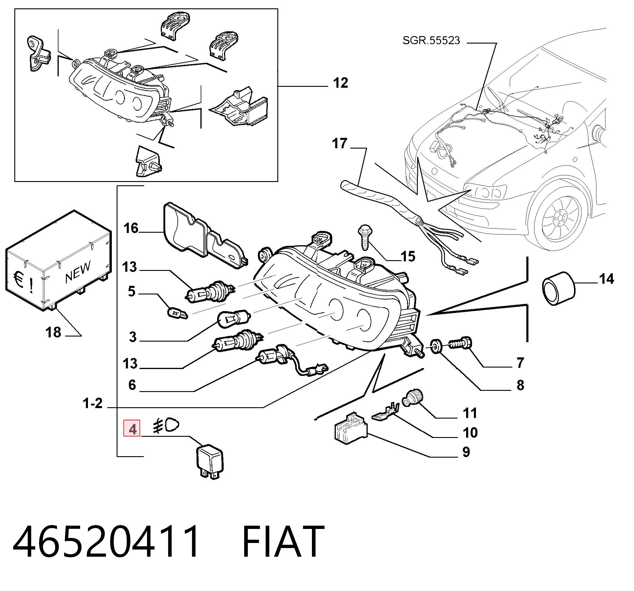 Реле электробензонасоса на Fiat Marea  185
