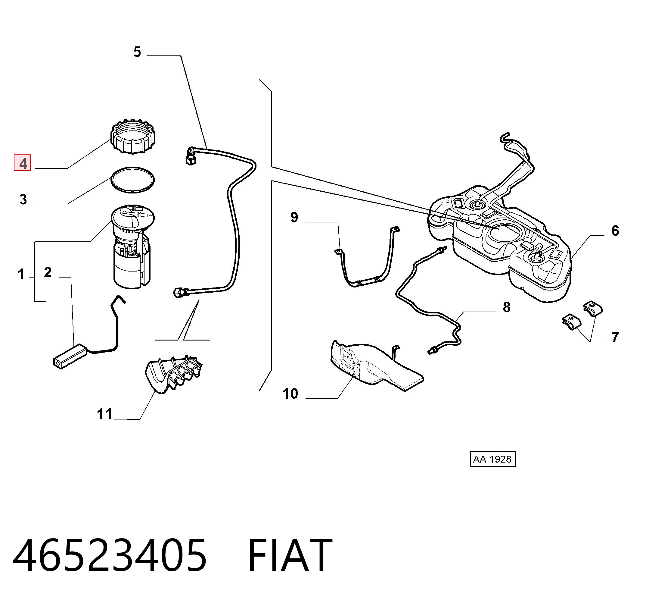 46523405 Fiat/Alfa/Lancia Крышка топливного насоса