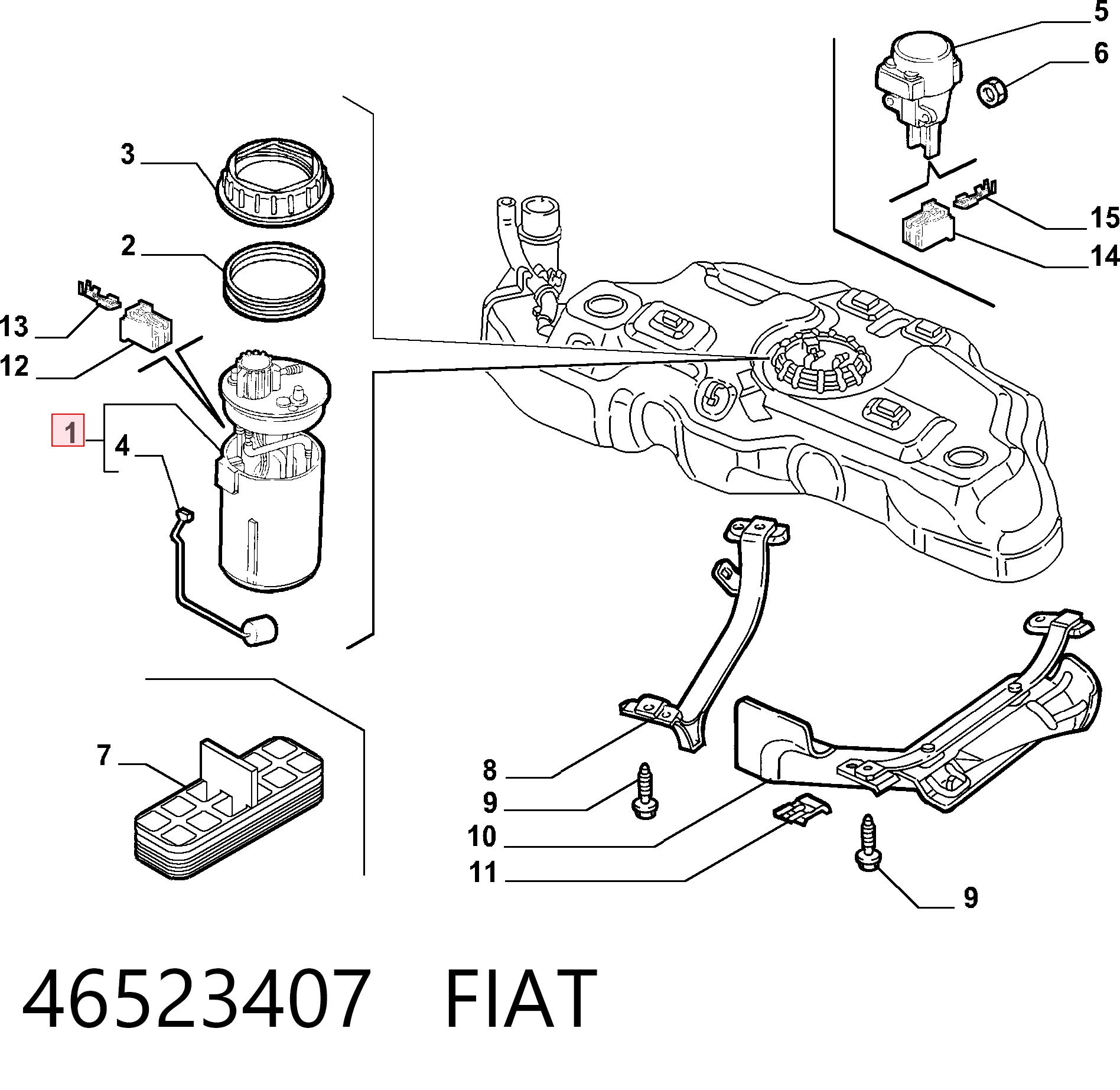 46523407 Fiat/Alfa/Lancia Электробензонасос