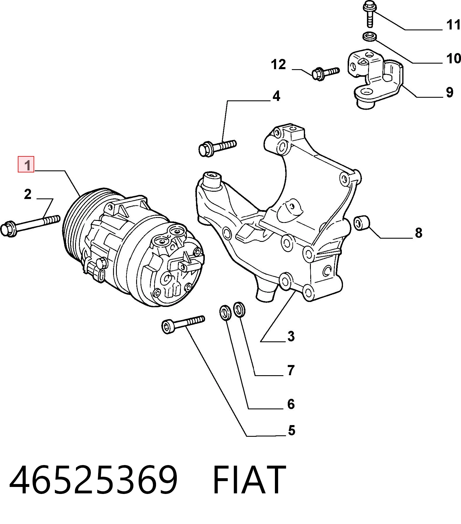 46525369 Fiat/Alfa/Lancia Компрессор хладагента