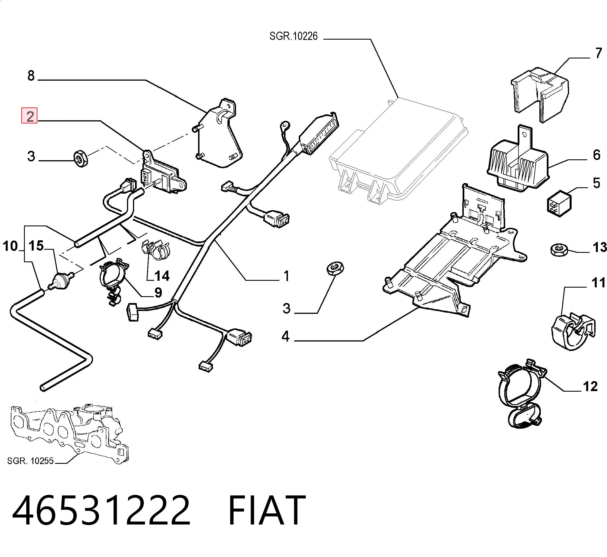 46531222 Fiat/Alfa/Lancia Датчик давления воздуха