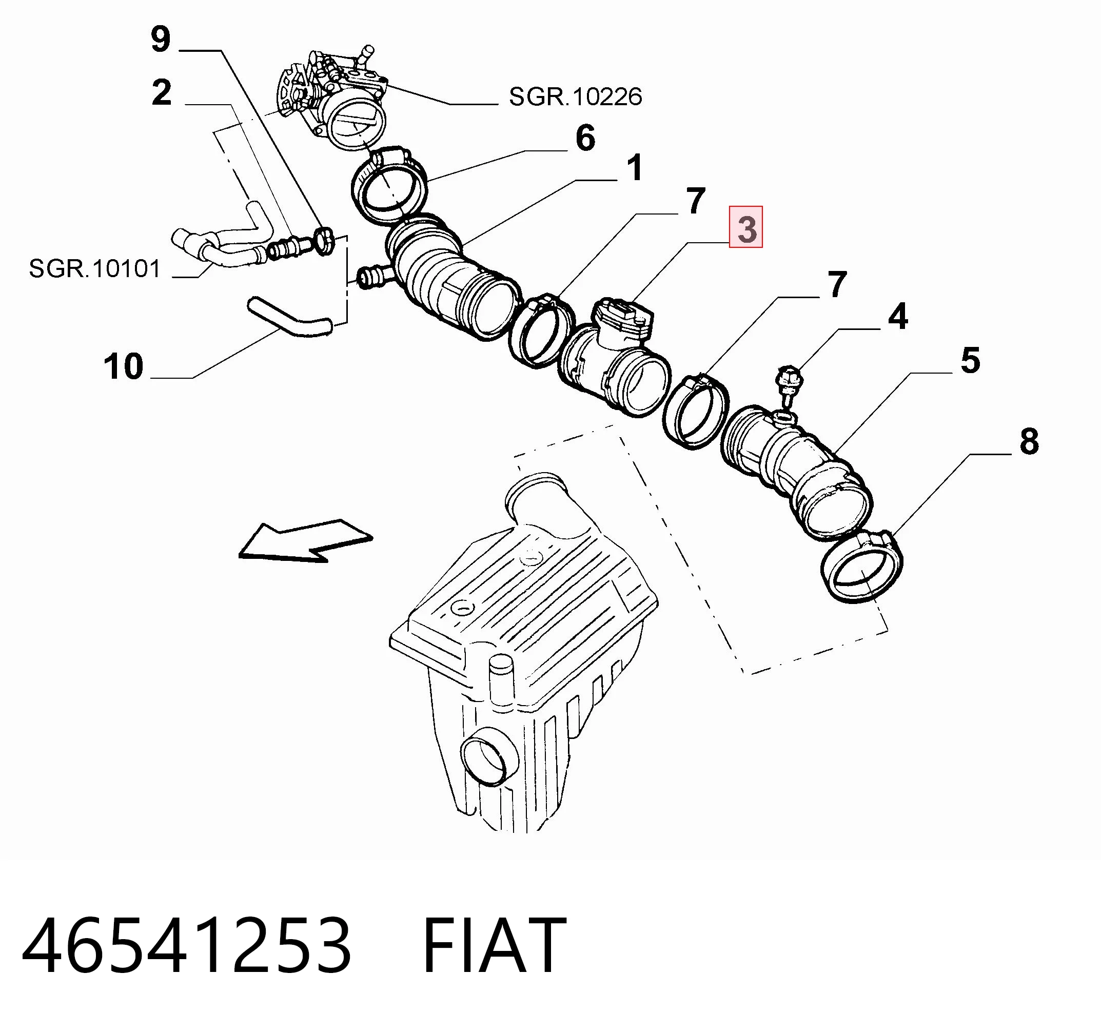 46541253 Fiat/Alfa/Lancia Датчик расхода воздуха