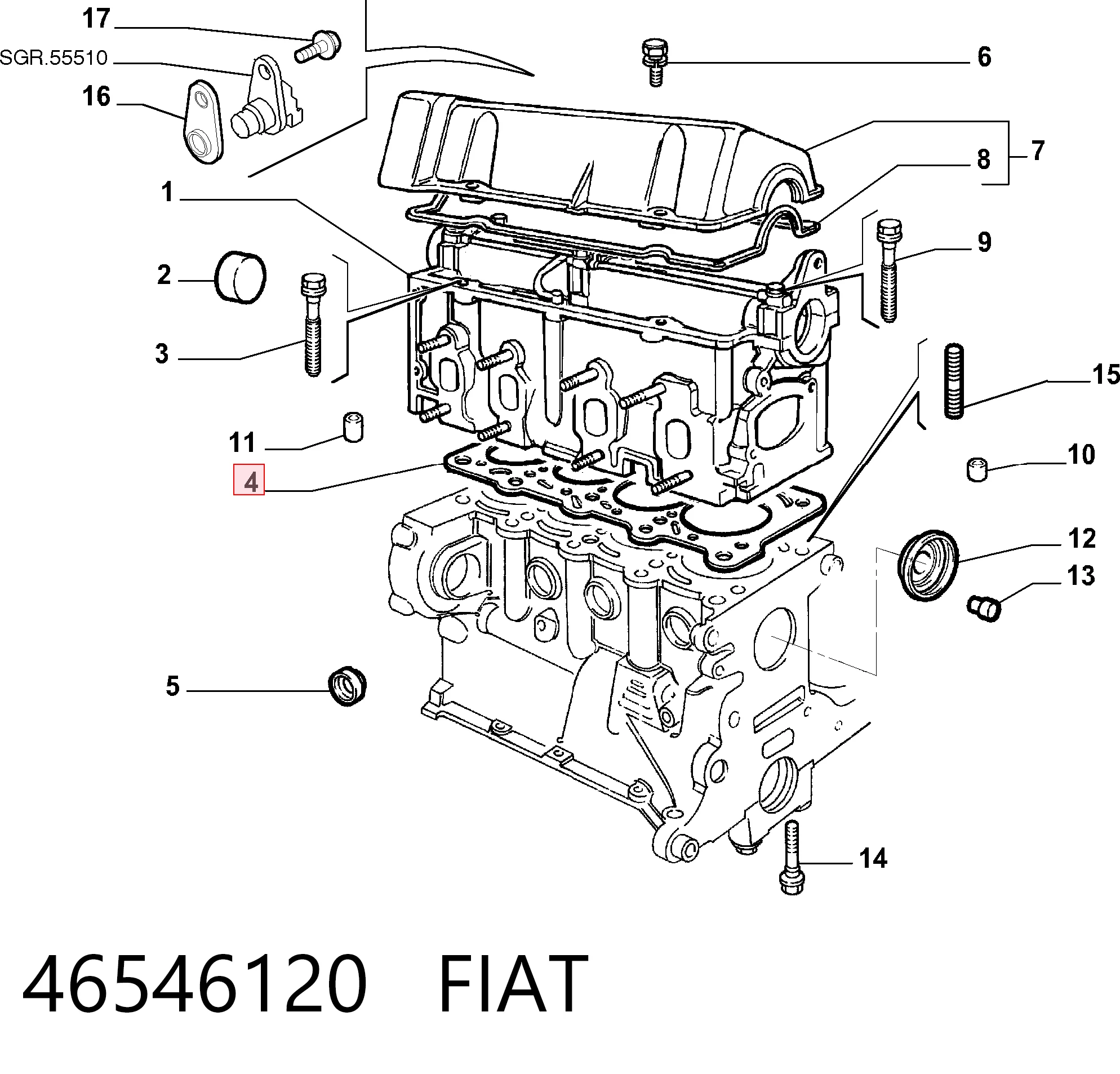 Прокладка головки блока на Fiat Punto GRAND 199
