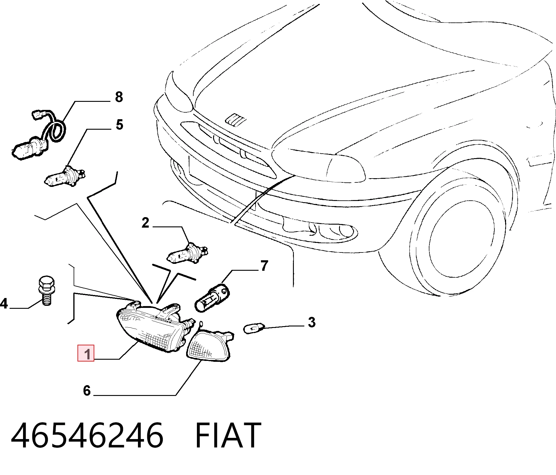 Фара передняя правая на Fiat Albea  172