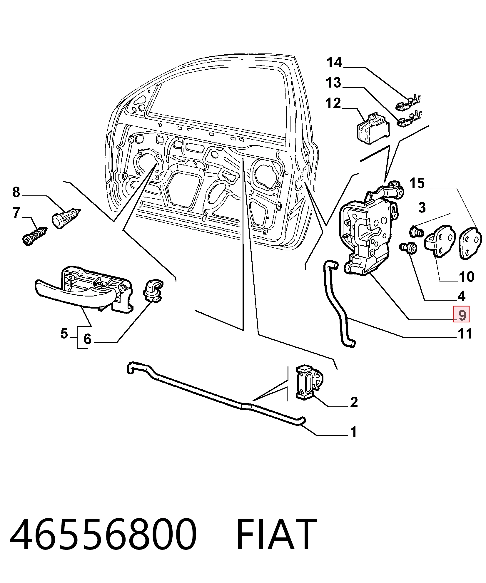 Внутренний дверной замок на Alfa Romeo 147  937