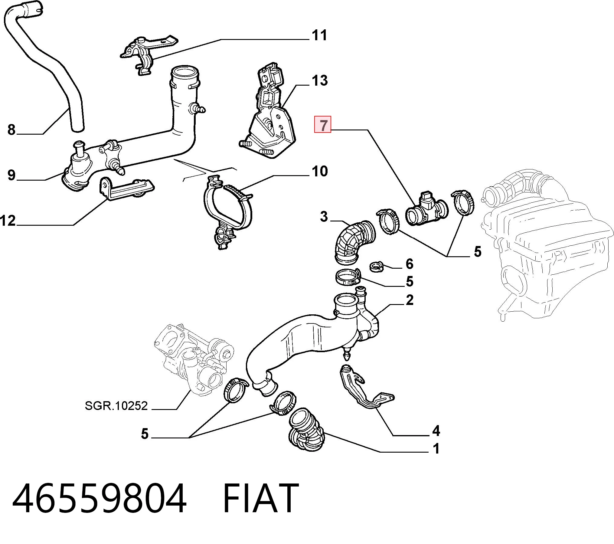 46559804 Fiat/Alfa/Lancia Датчик расхода воздуха