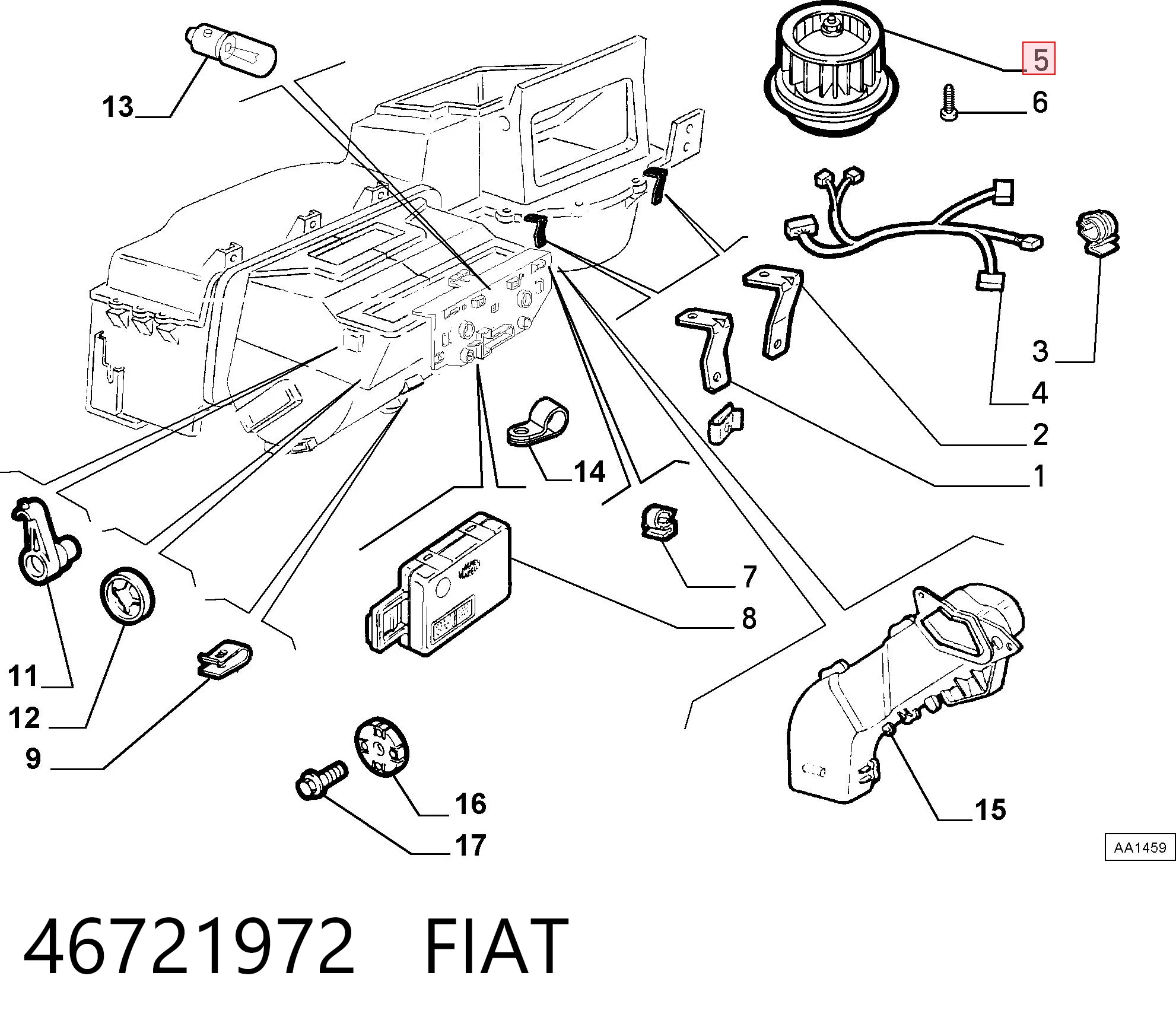 Электромотор печки на Fiat Tempra  159