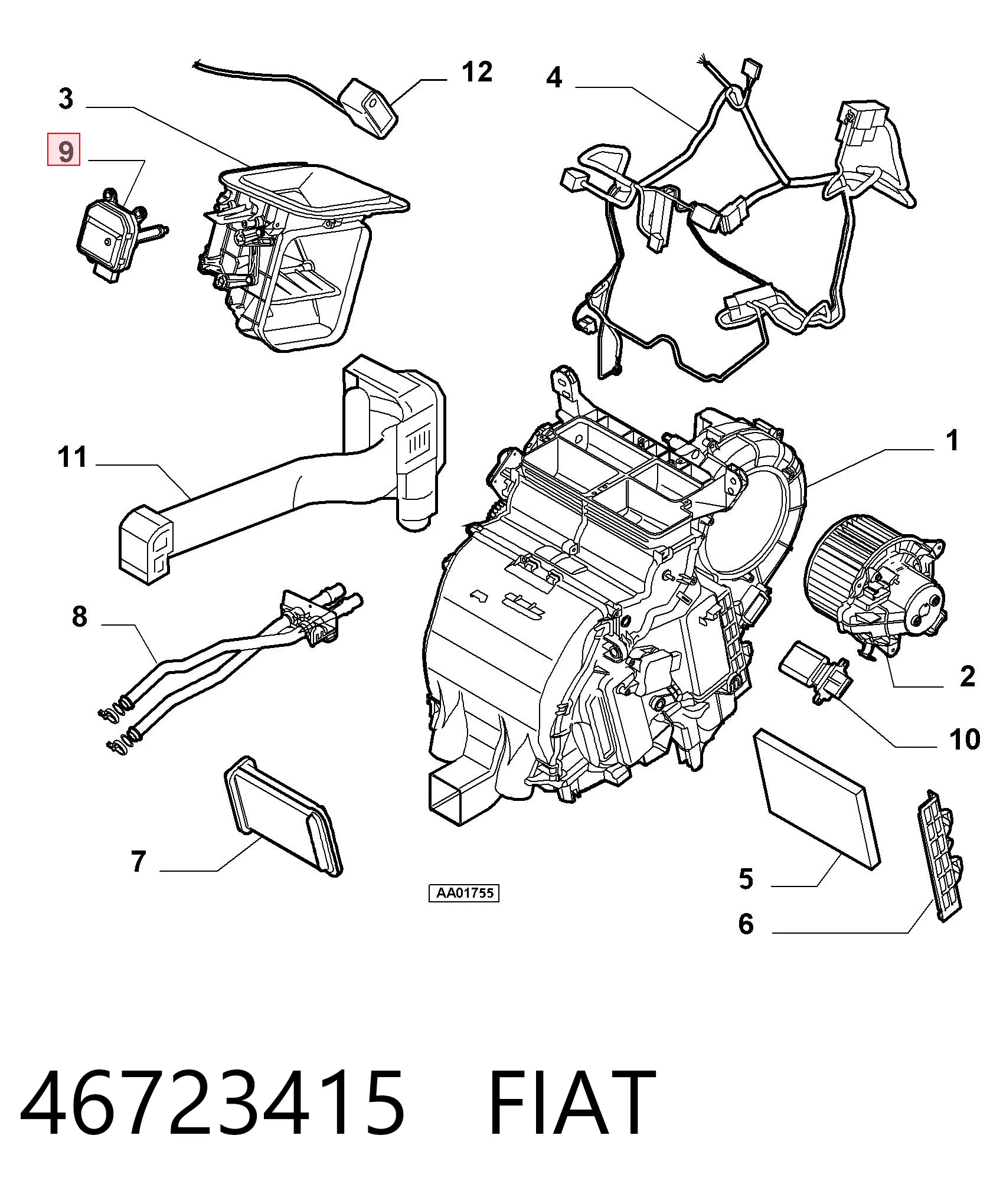 Привод системы автоматического управления отопителем на Fiat Stilo  192
