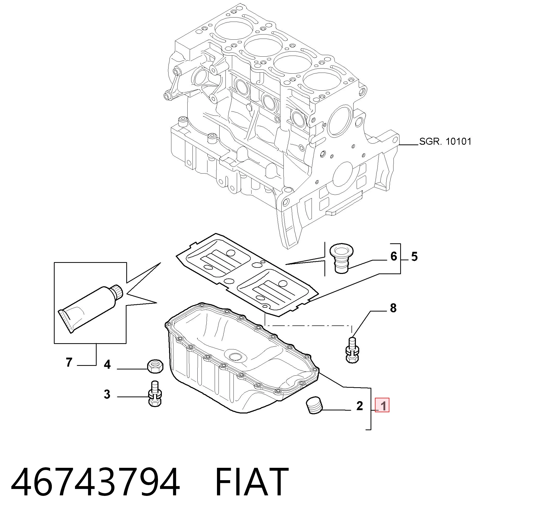 46743794 Fiat/Alfa/Lancia Картер масляный