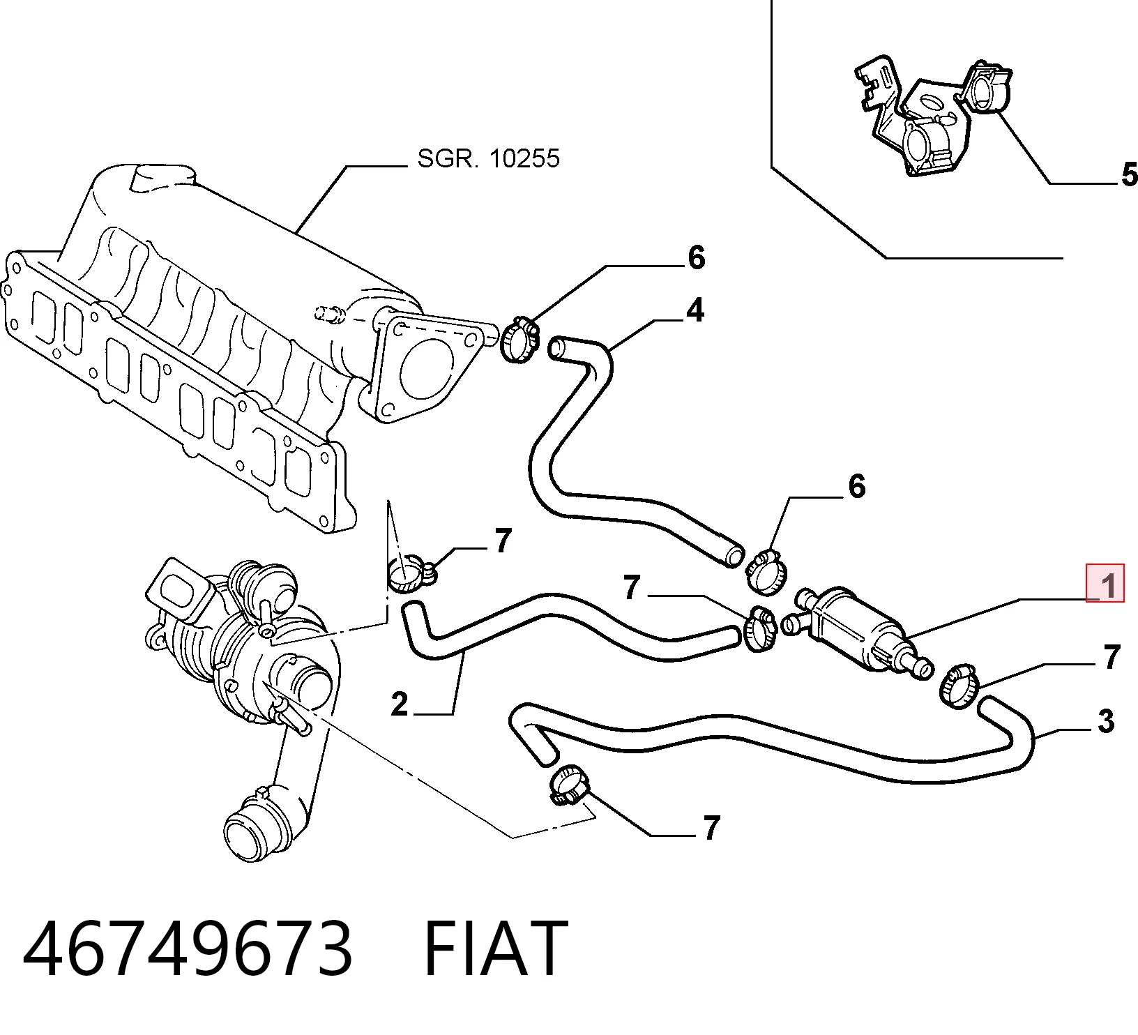 46749673 Fiat/Alfa/Lancia Соленоид давления наддува