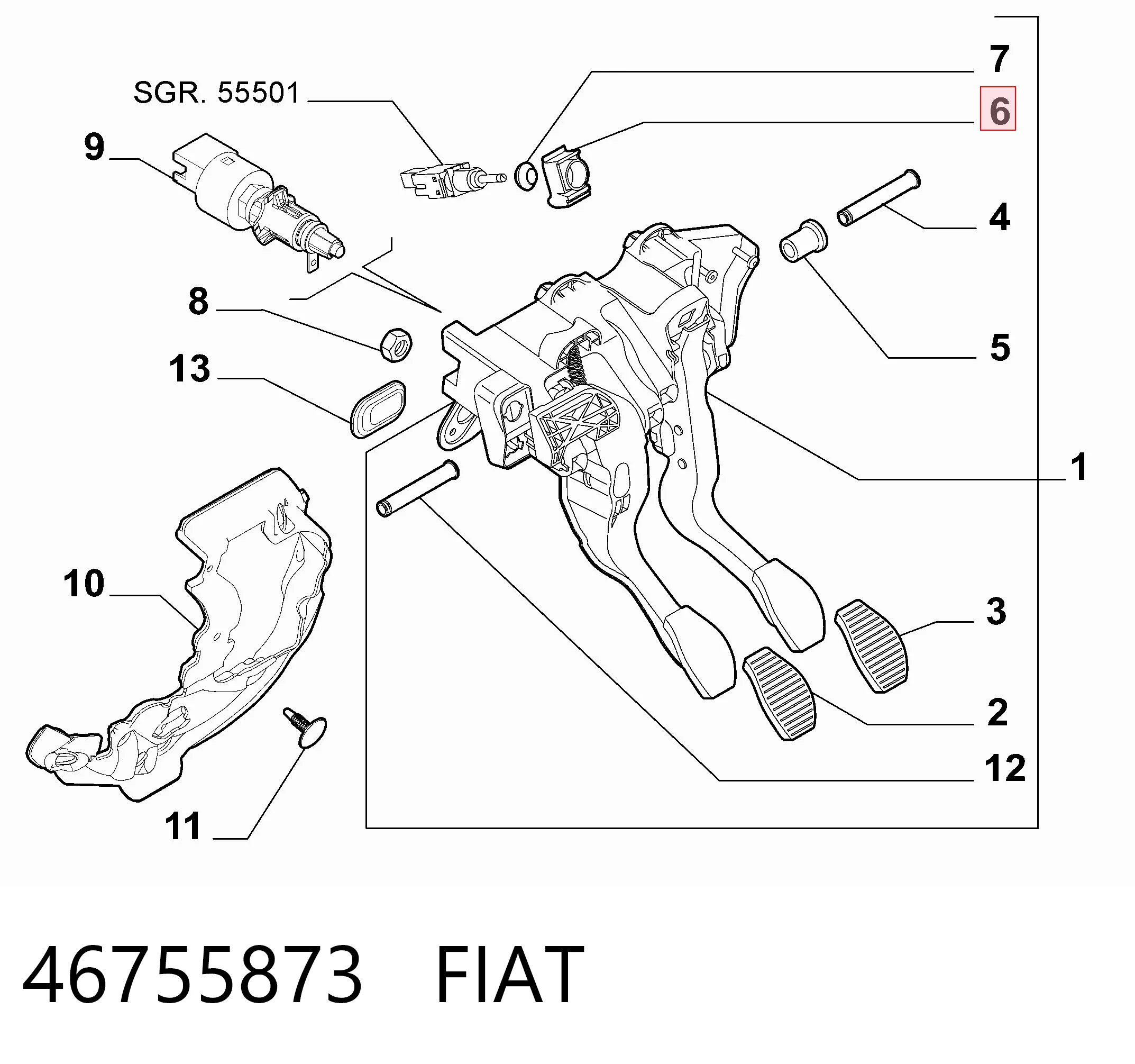 46755873FIAT-Педальтормоза