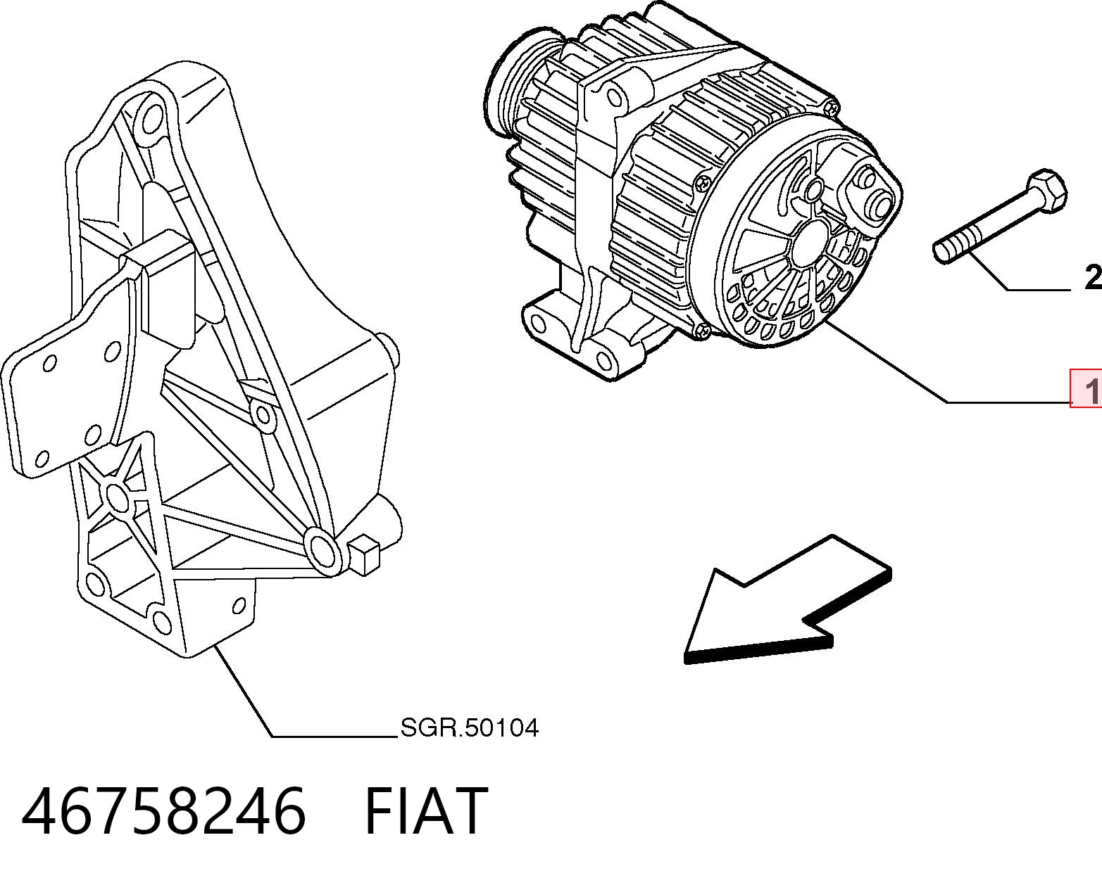 46758246 Fiat/Alfa/Lancia Генератор автомобильный
