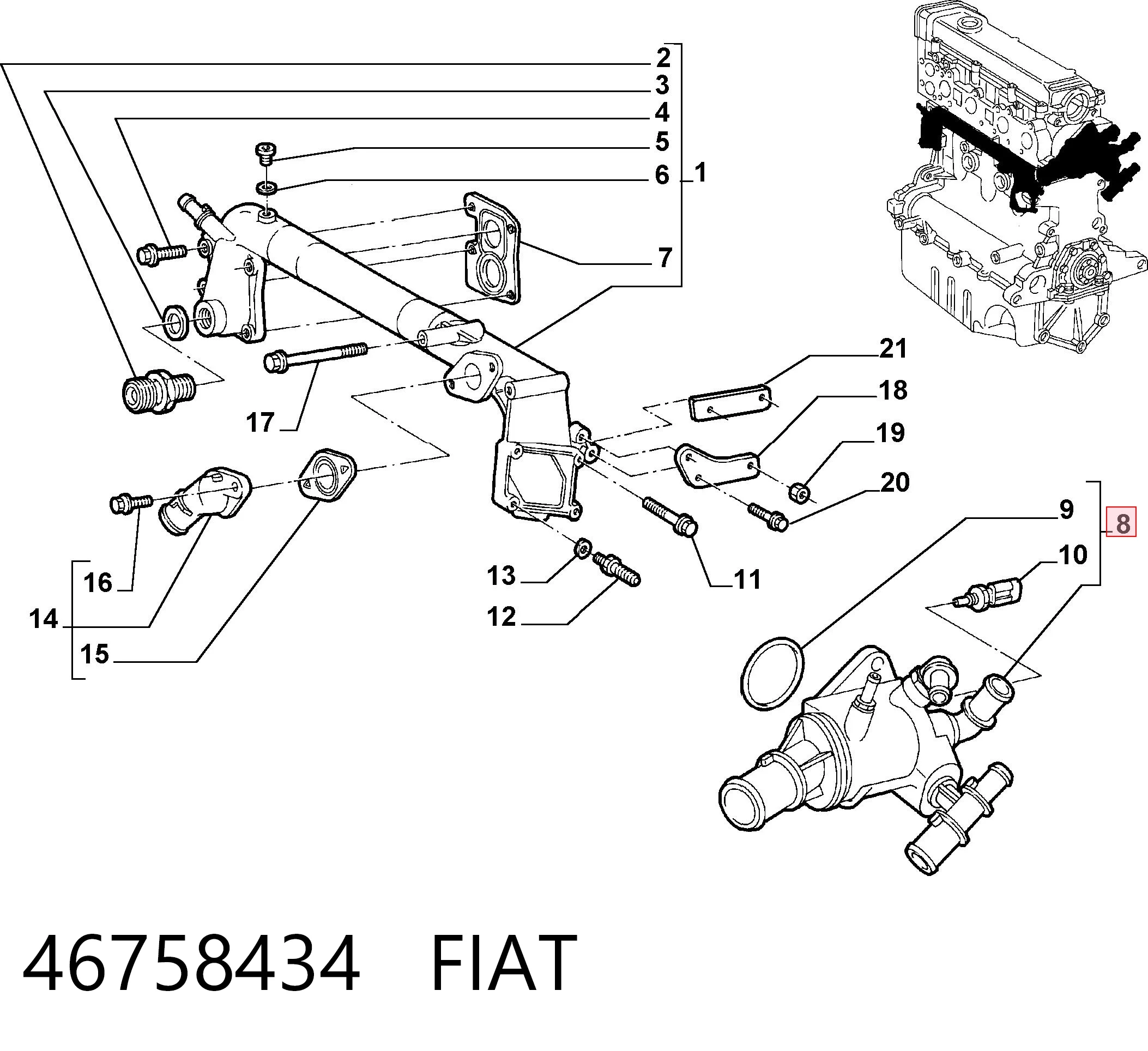 Термостат FIAT 46758434