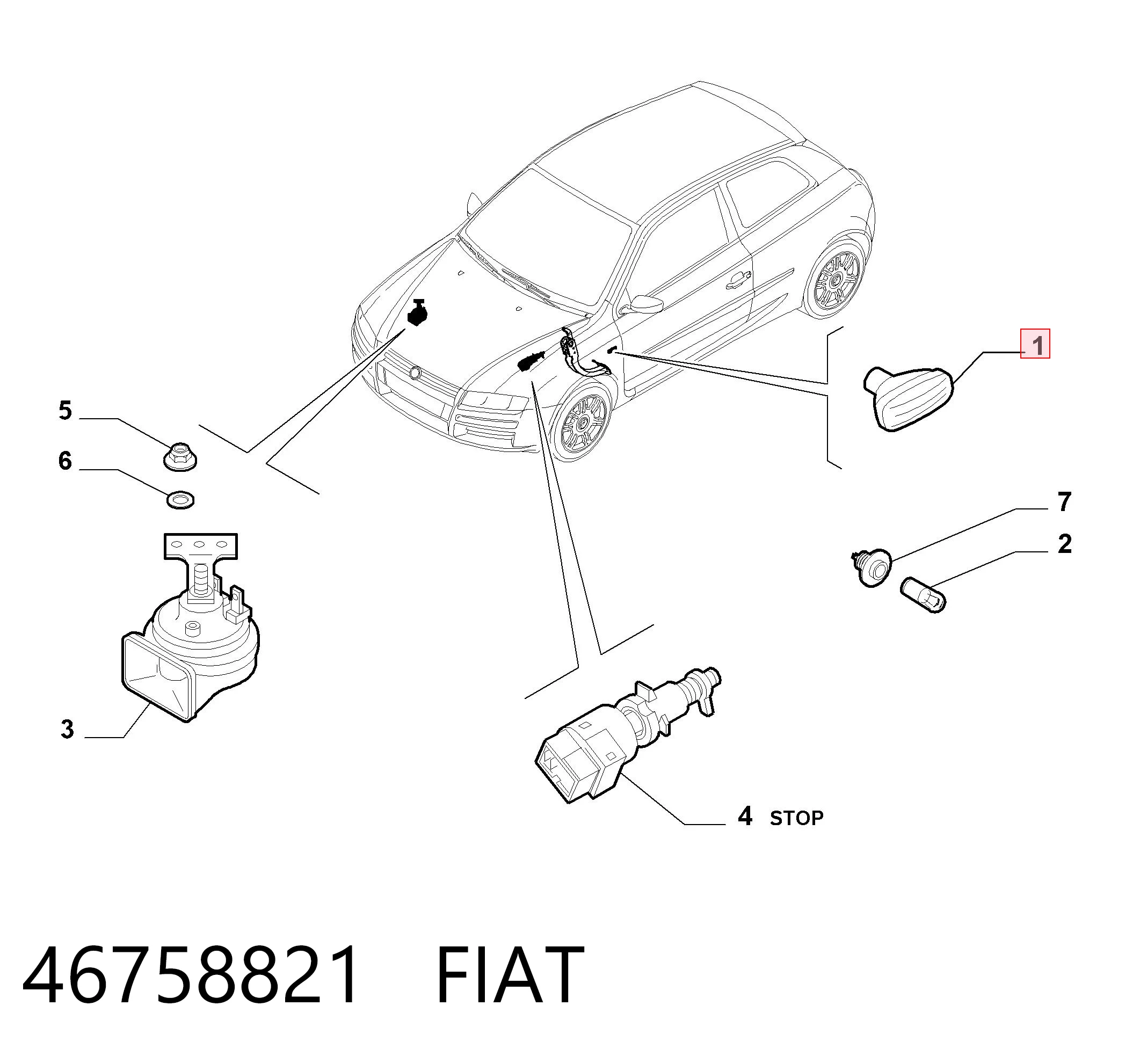 Повторитель поворота на крыло на Fiat Doblo I 223